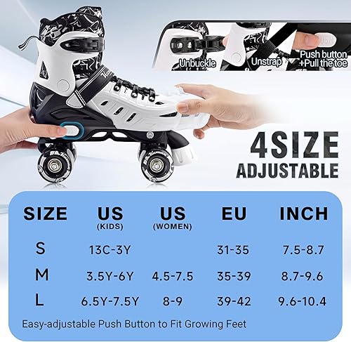 Miniatura 2 de Kuxuan Skates Patines ajustables en línea y patines para niños, niñas y mujeres