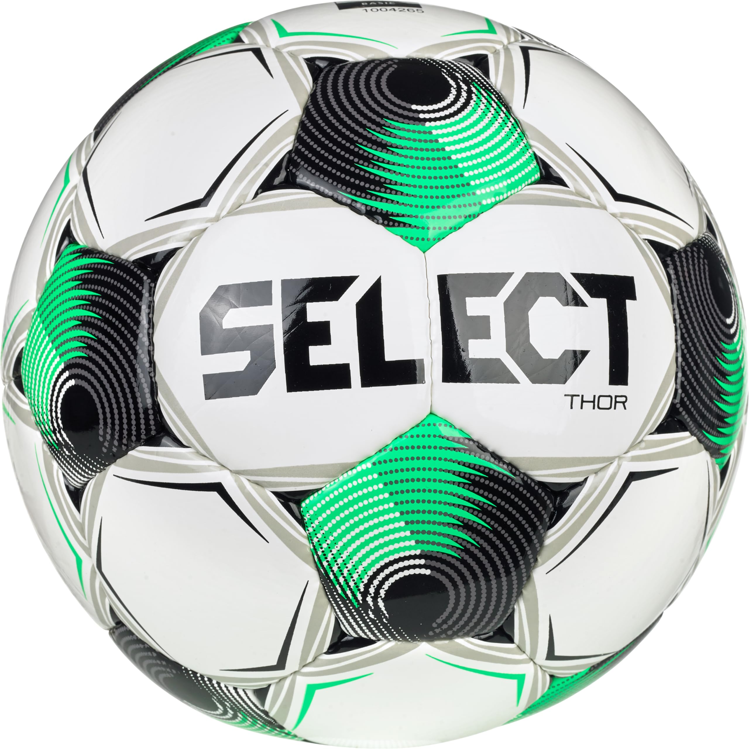 SELECT Thor Soccer Ball, White/Green/Black V25, Size 5
