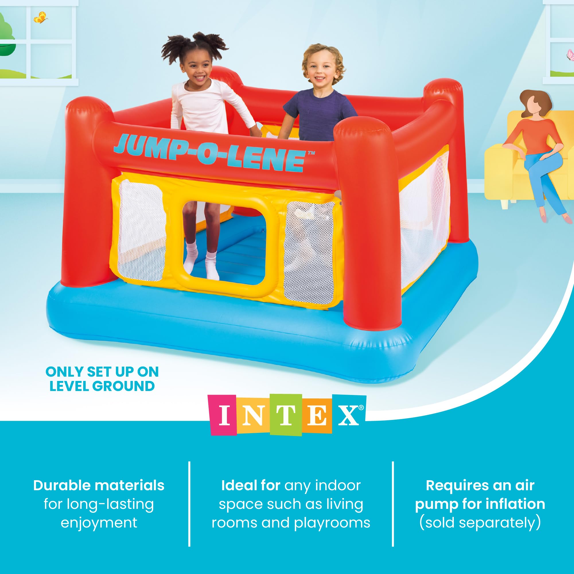 Intex 48260 Saltador Hinchable, 174 x 112 x 174 cm para niños de 3-6 años