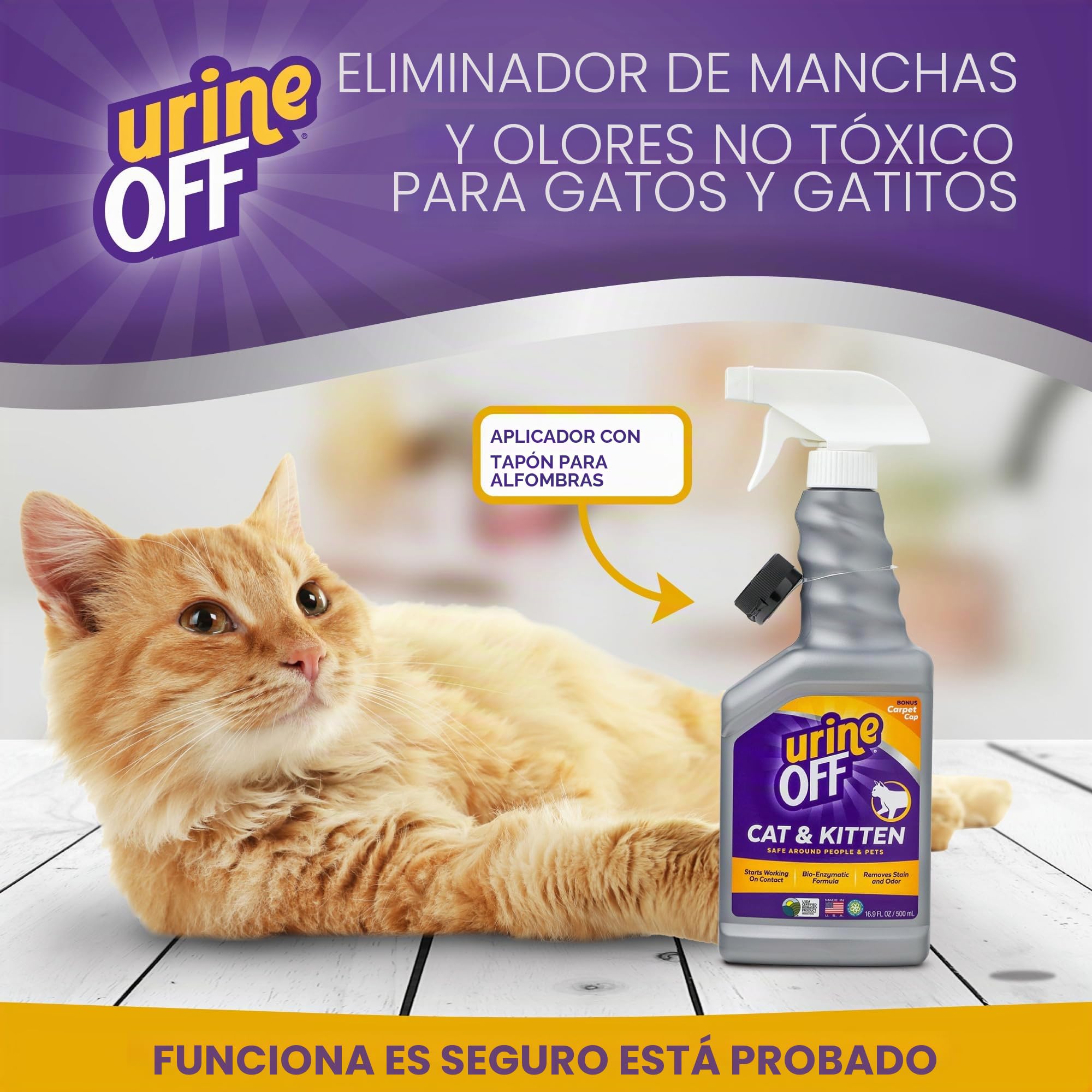 Urine Off para Gatos Spray para Superficies Duras, 500ml