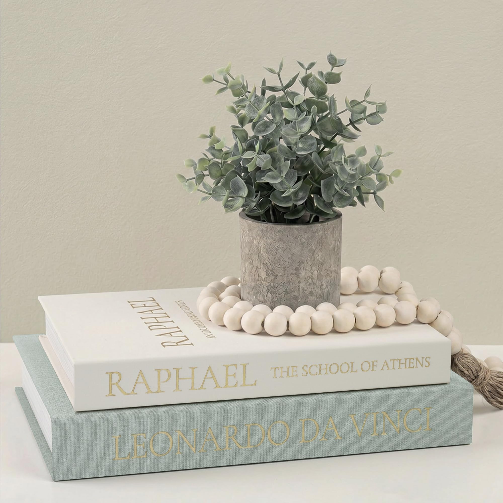 Upgraded Decorative Books for Home Decor - Coffee Table Faux Books for Decoration, Linen Fake Book Storage Box for Entryway, Bookshelf, Modern, Boho, Farmhouse & Neutral Aesthetic Decor, Set of 2 Beige-Gray