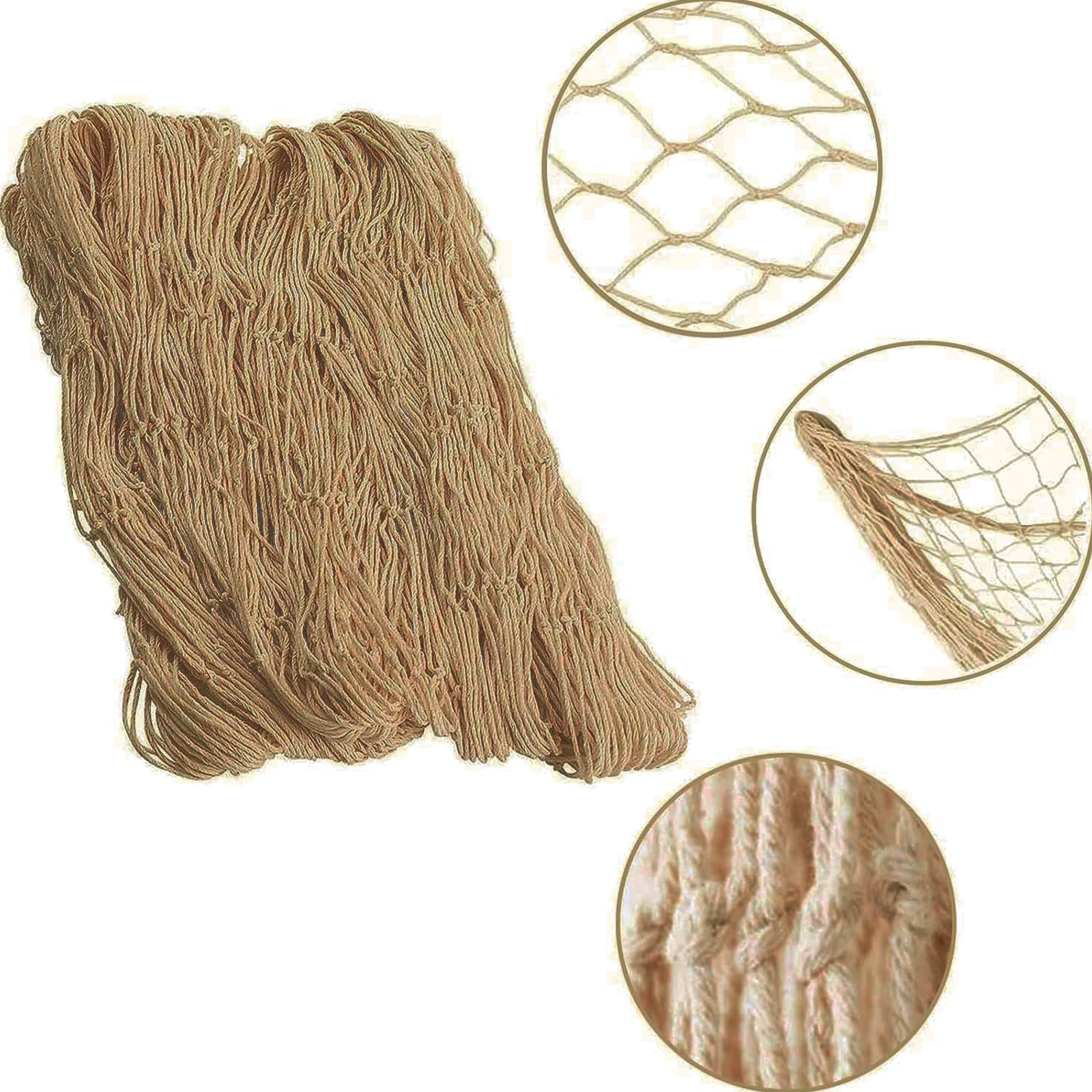 Namzi Cotton Fishing Net Decorative 79 Inch Beach Themed Decor Home Bedroom Party Wall Decoration Fish Netting Decorative, Dark Brown : Home & Kitchen