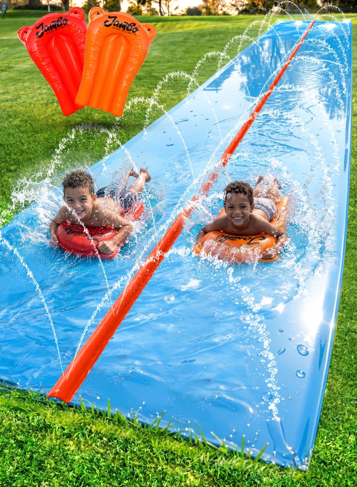 Amazon.com: JAMBO 40FT Mega Slip Splash and Slide and 2 Bodyboards
