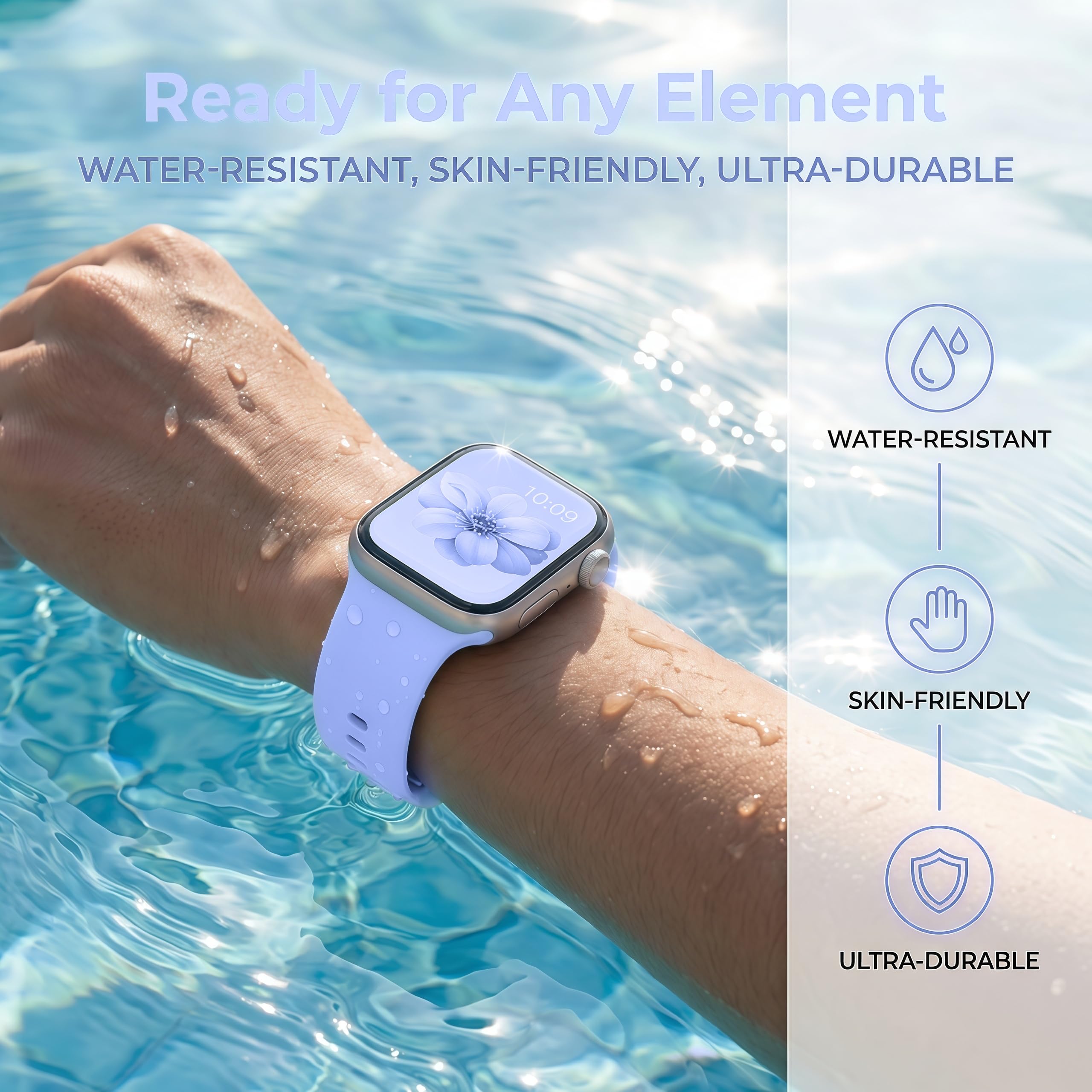 18 Pack Silicone Bands Compatible with Apple Watch 38mm 40mm 41mm 42mm 44mm 45mm 46mm 49mm Women Men, Soft Waterproof Replacement Wrist Sport Band for iWatch Series 11 10 9 8 7 6 5 4 3 2 1 SE Ultra - 4
