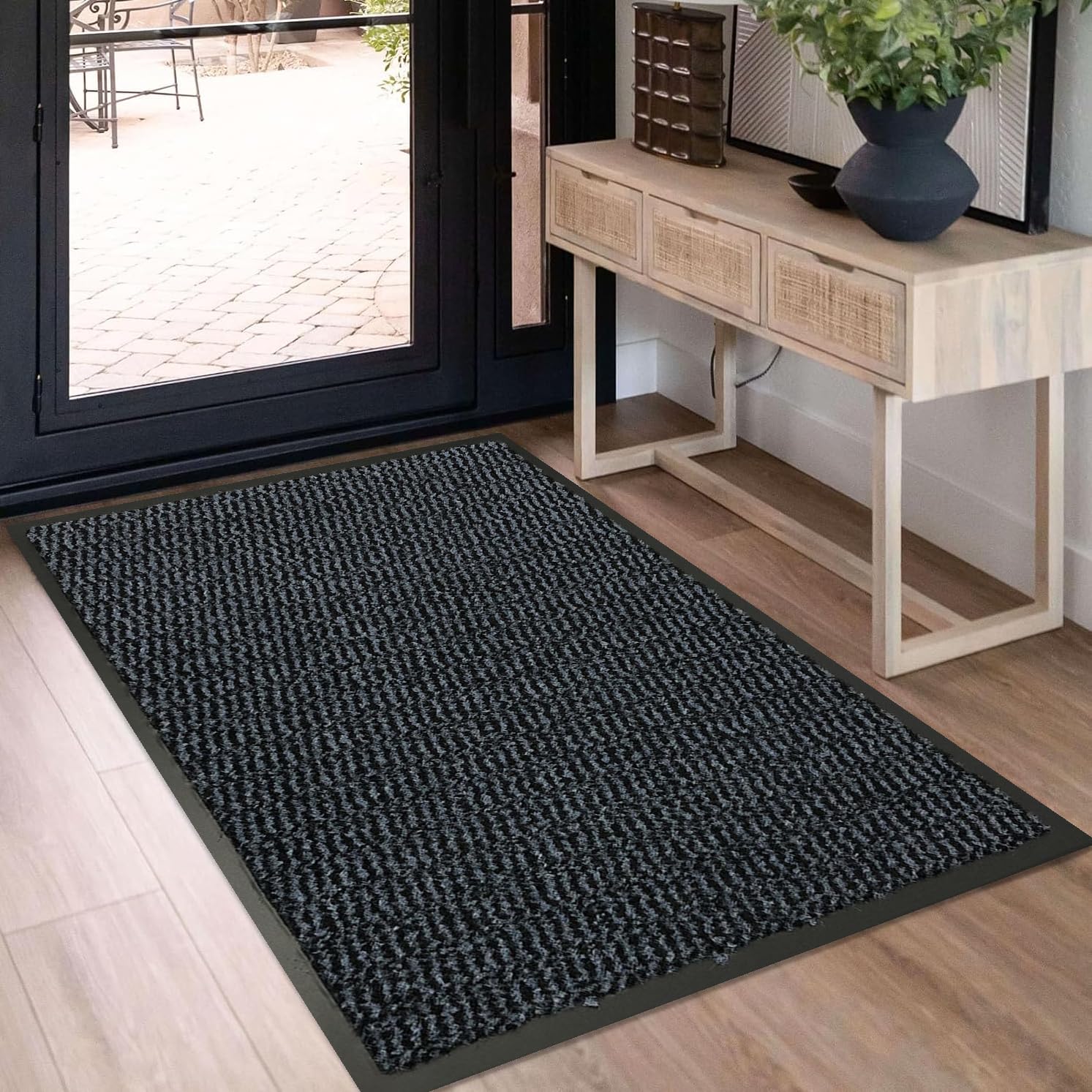 GULLAMBO Non Slip Door Mat – Indoor and Outdoor 120cm x 80cm Door Mat –Kitchen And Office Use Mat, Highly Absorbent Multicolor Barrier Mat, Machine Washable Entrance Rug