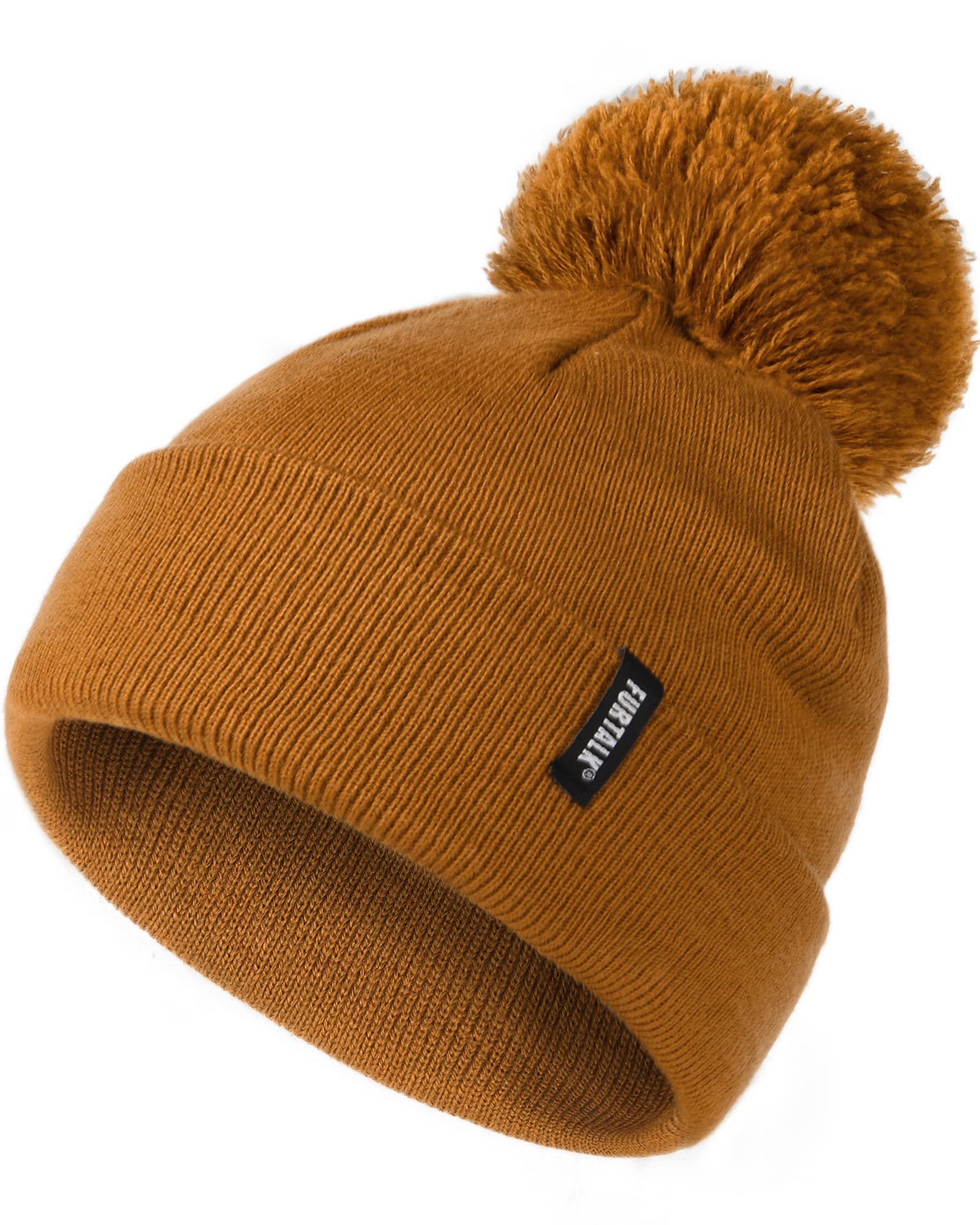 FURTALK Toddler Winter Hat Baby Boys Girls Pom Pom Beanie Hat Double Layer Kids Knit Winter Pom Hats