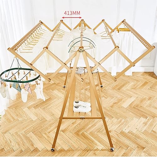 Miniatura 6 de UNNS Estante de secado plegable estante de secado de suelo estante de secado plegable estante de almacenamiento retráctil con rodamiento adecuado