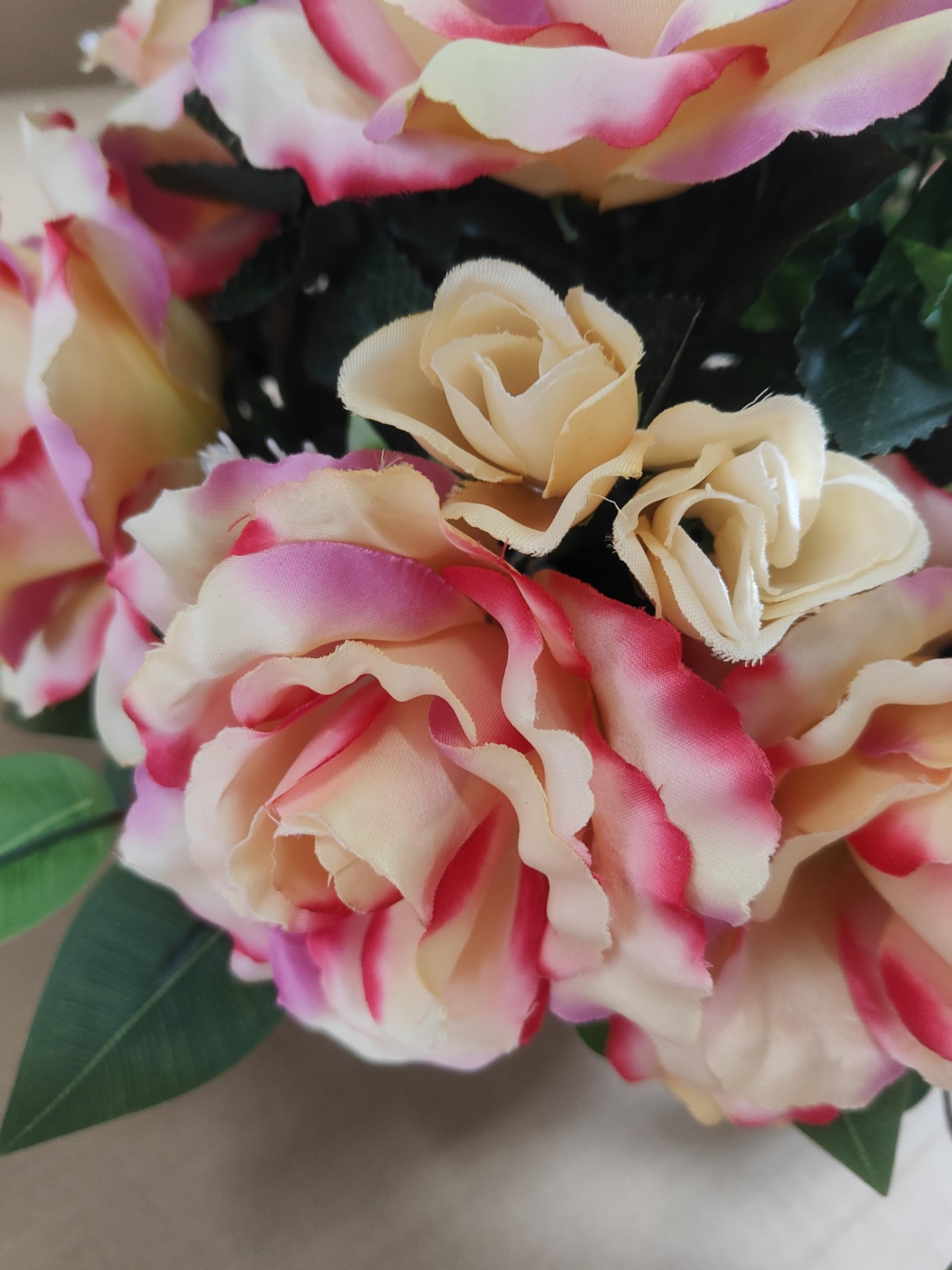 Couronne De Fleurs Artificielles Pour Tombe - Œillets Et Coquelicots Roses, 40x40x35 Cm, Extérieur