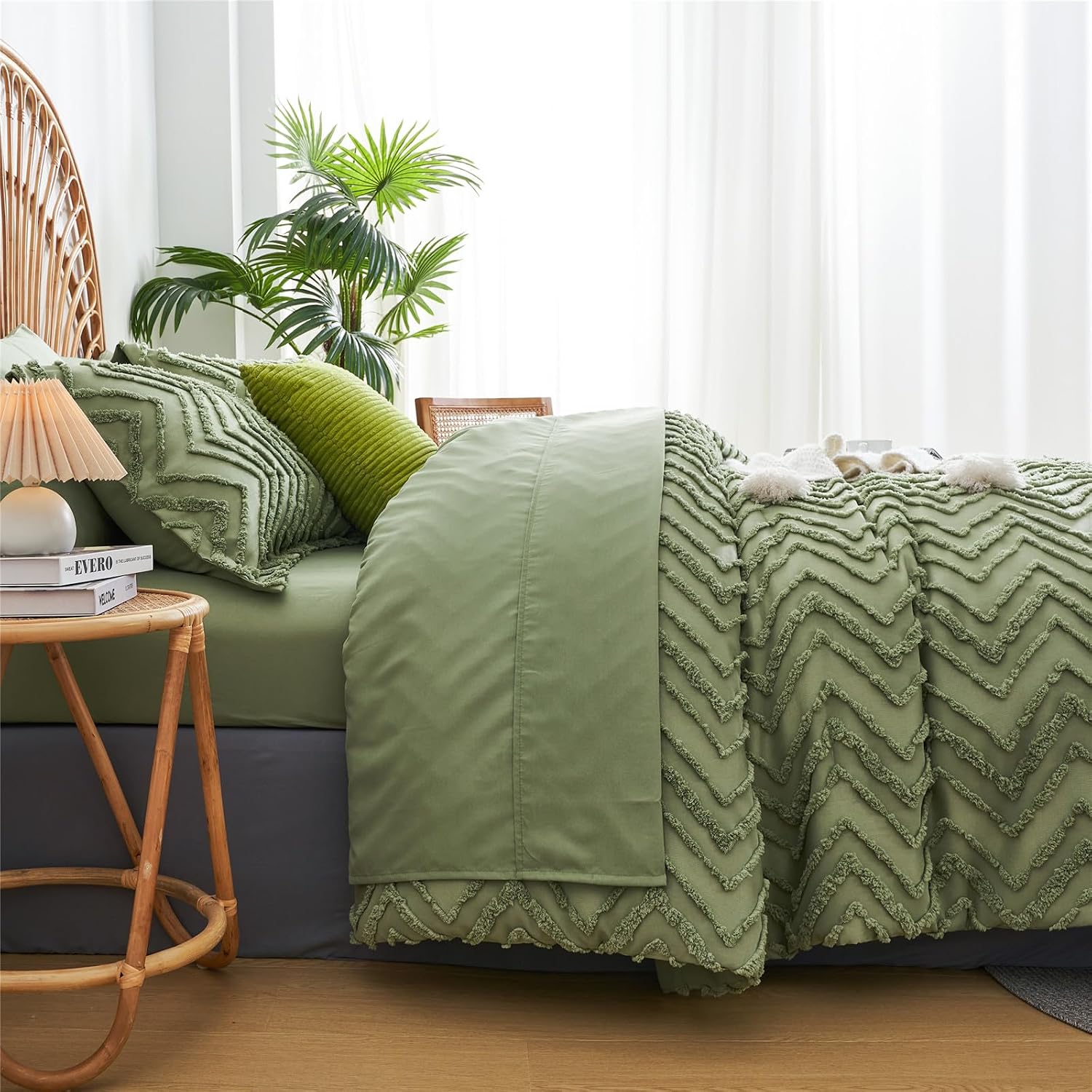 Linen Arket Juego De Sábanas De 4 Piezas California King (Jade) Duere