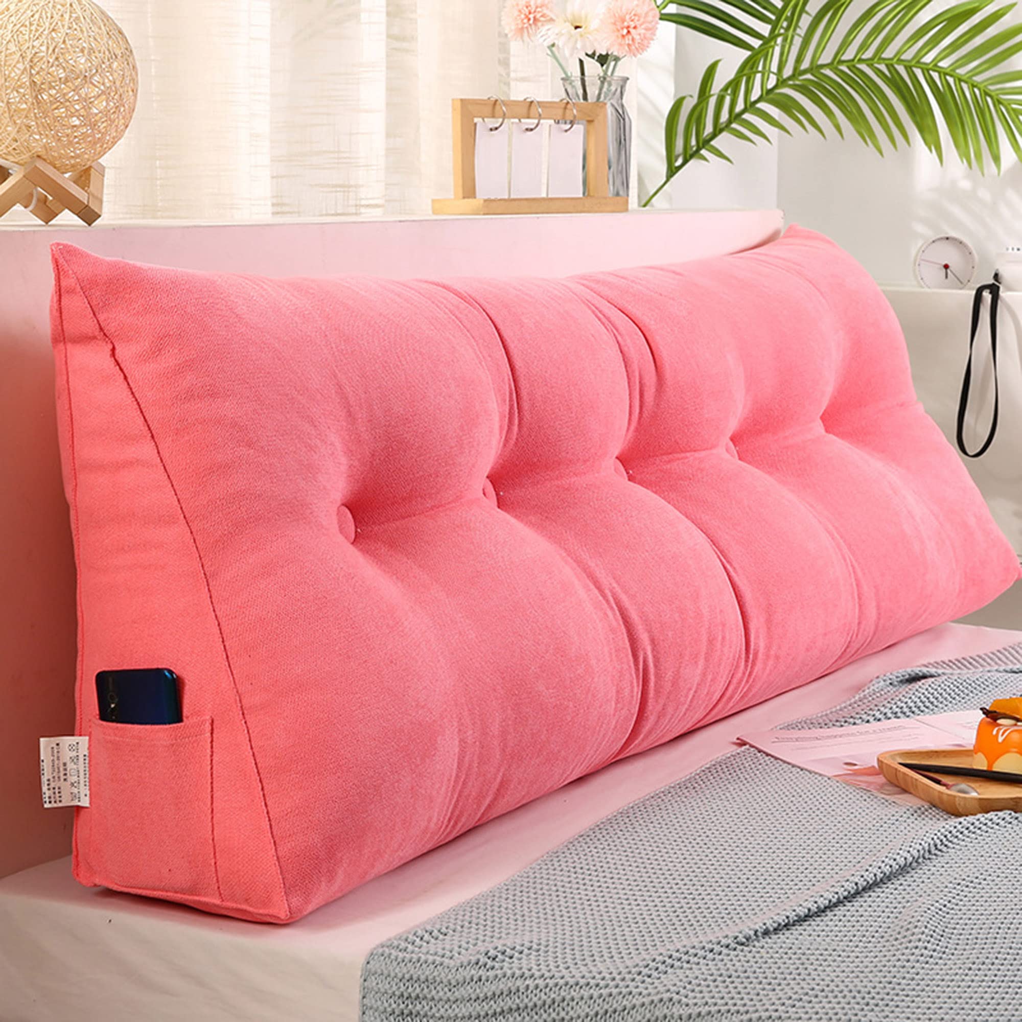 Coussin De Lecture Triangulaire Touffeté Pour Lit Double, Queen Size, King Size, Tête De Lit, Coussin De Dossier, Coussin De Soutien En Forme De Cale