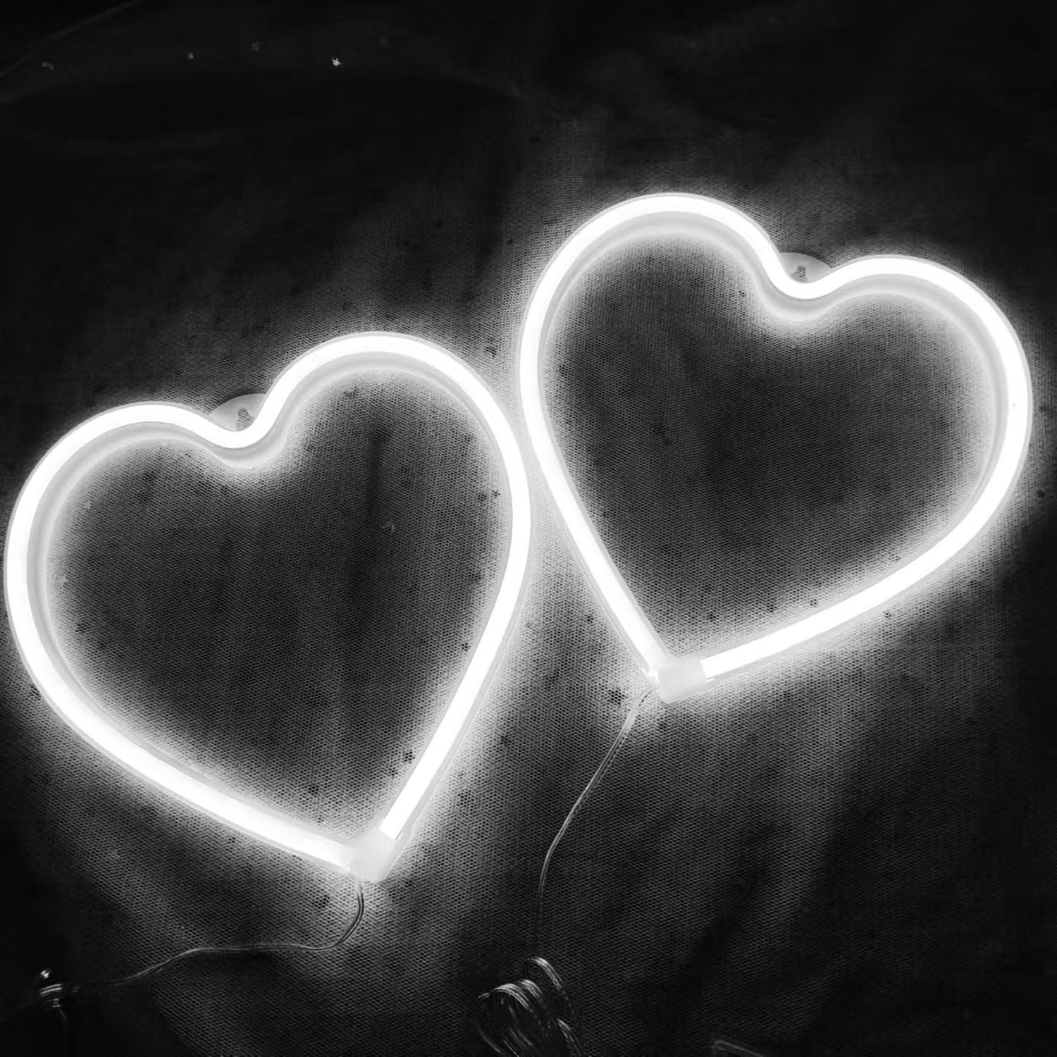 TTY Luce al neon a forma di cuore con luce al neon a forma di cuore con illuminazione a LED alimentata tramite USB, decorazione da parete per Natale, festa di compleanno, cameretta