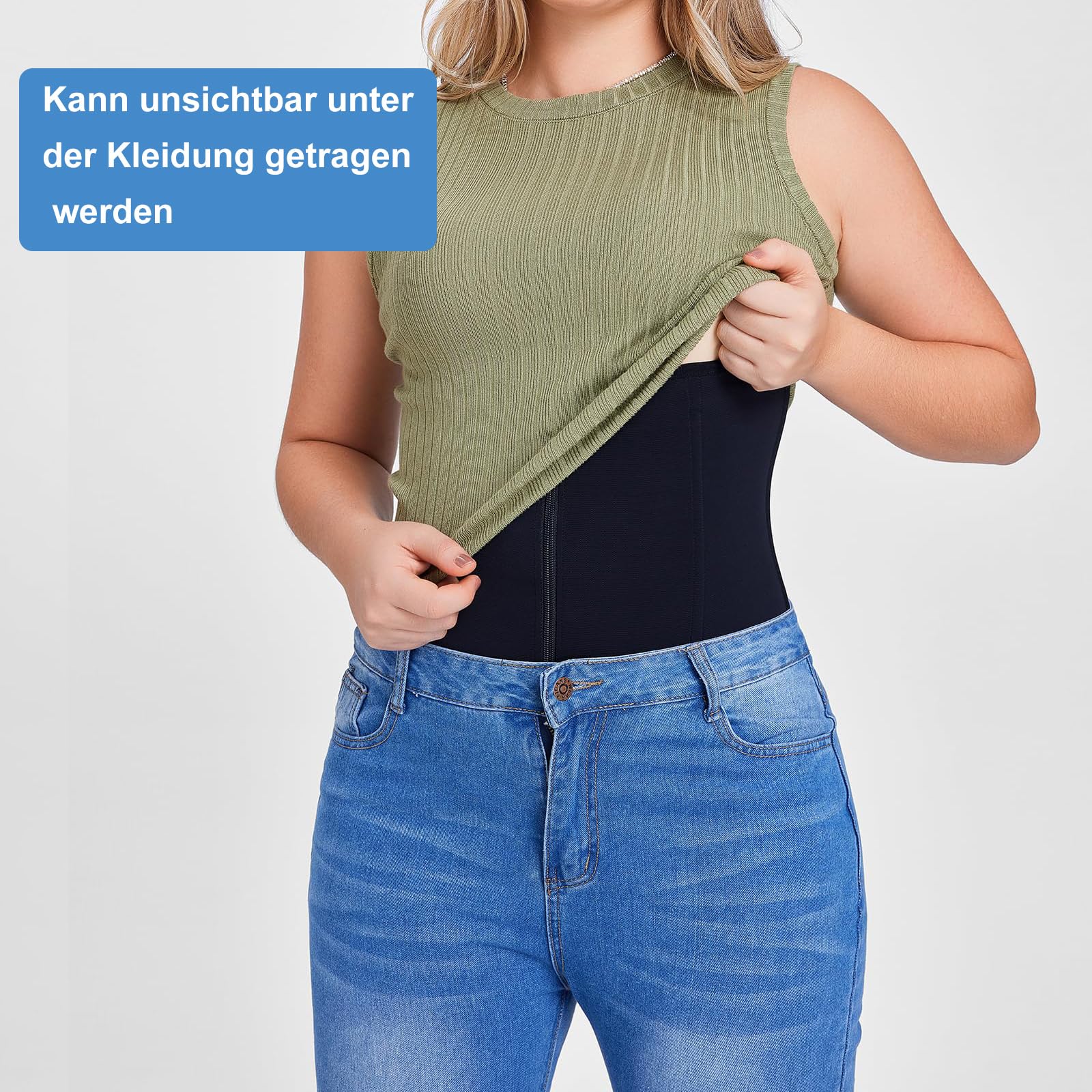 Waist Trainer, Shapewear Damen (Schwarz, XL)