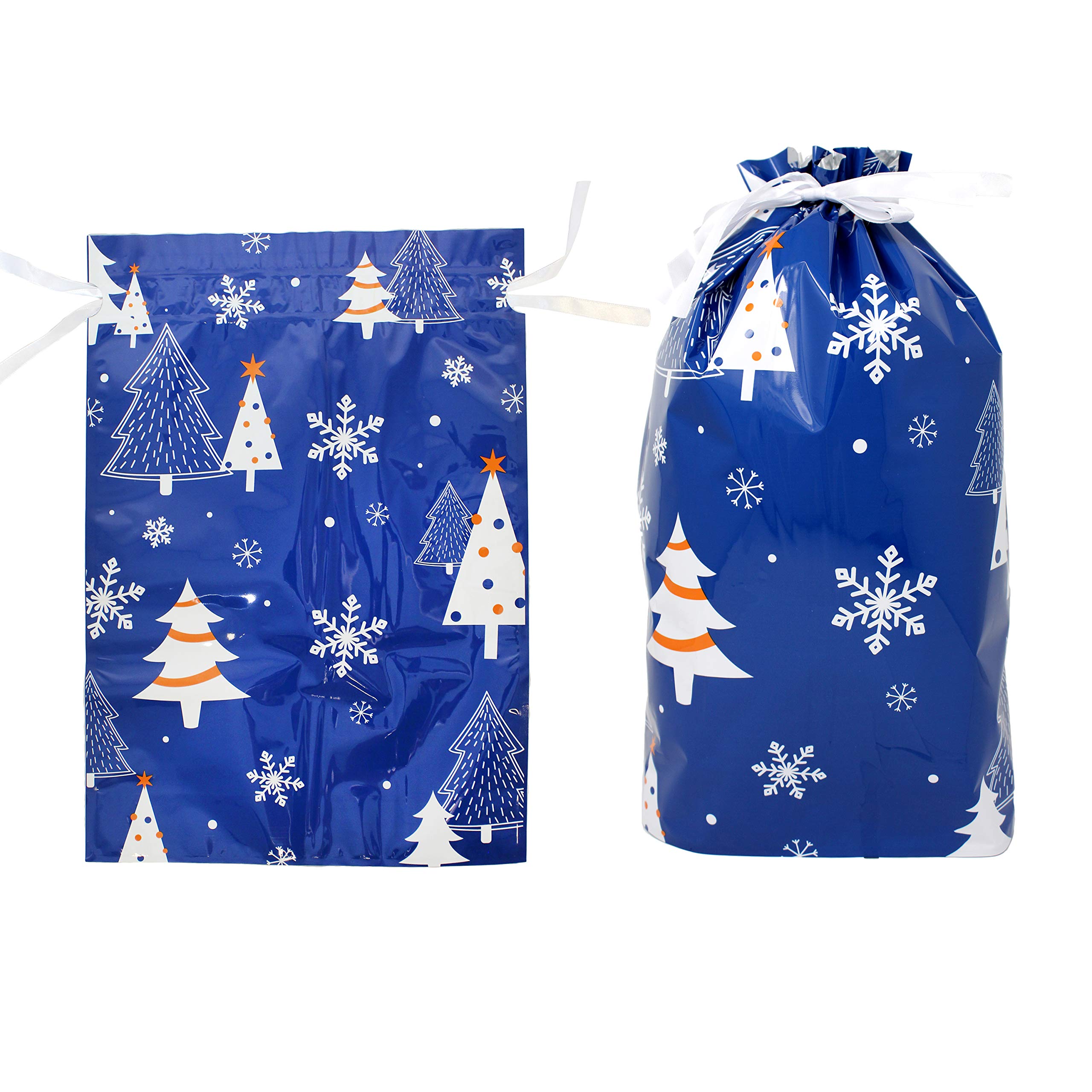 Asoulin Weihnachts-Geschenktüten Mit Kordelzug – 32 Stück, Aufstellbare Folien-Geschenktüten In 4 Größen Für Weihnachten, Geburtstag & Mehr