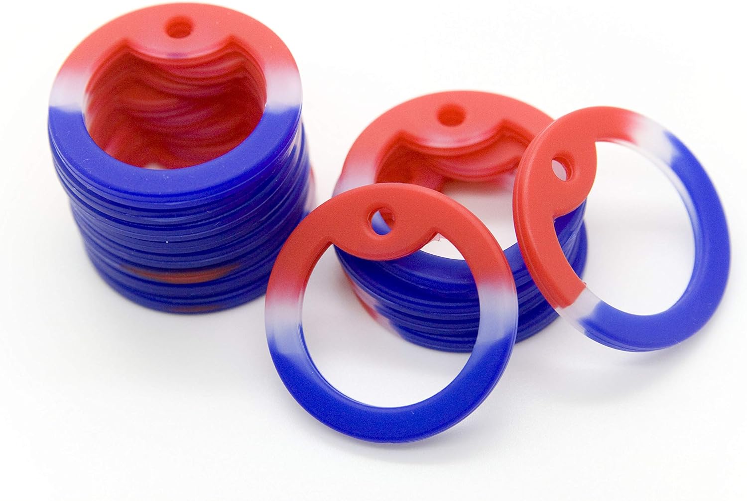 500pcs Camouflage Red White & Blue Military Army Dog Tag Silencer Silicone/Rubber Silencer