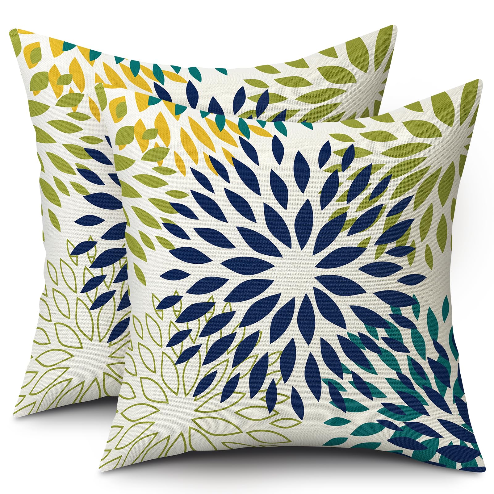 Outdoor Pillow Covers Set of 2, Waterproof Throw Pillow Cover 18x18 Inch, Elegant Pillowcase for Patio Funiture Garden Couch-image-45