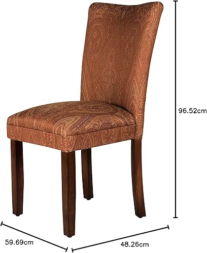 Miniatura 274 de HomePop Parsons - Silla clásica tapizada para comedor Gris ceniza,Azul Demask,Marrón Boucle (paquete individual),Marrón (Brown Damask),Marrón (Brown