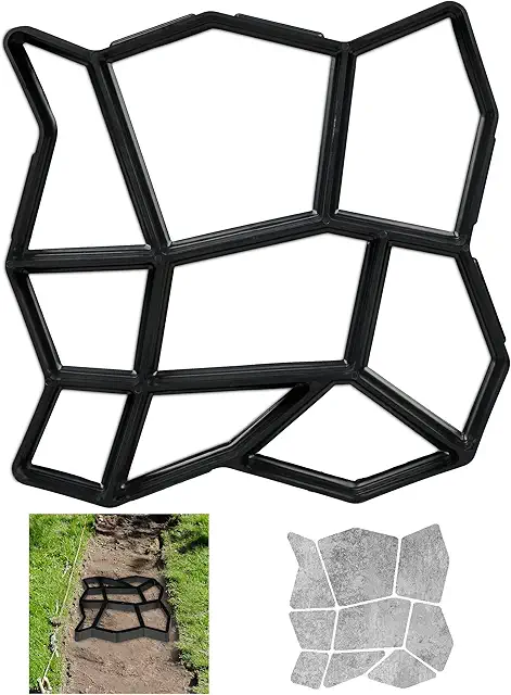 Relaxdays Garden Path Mould, 9 Compartments, Concrete Mould for Garden Tiles, Plastic