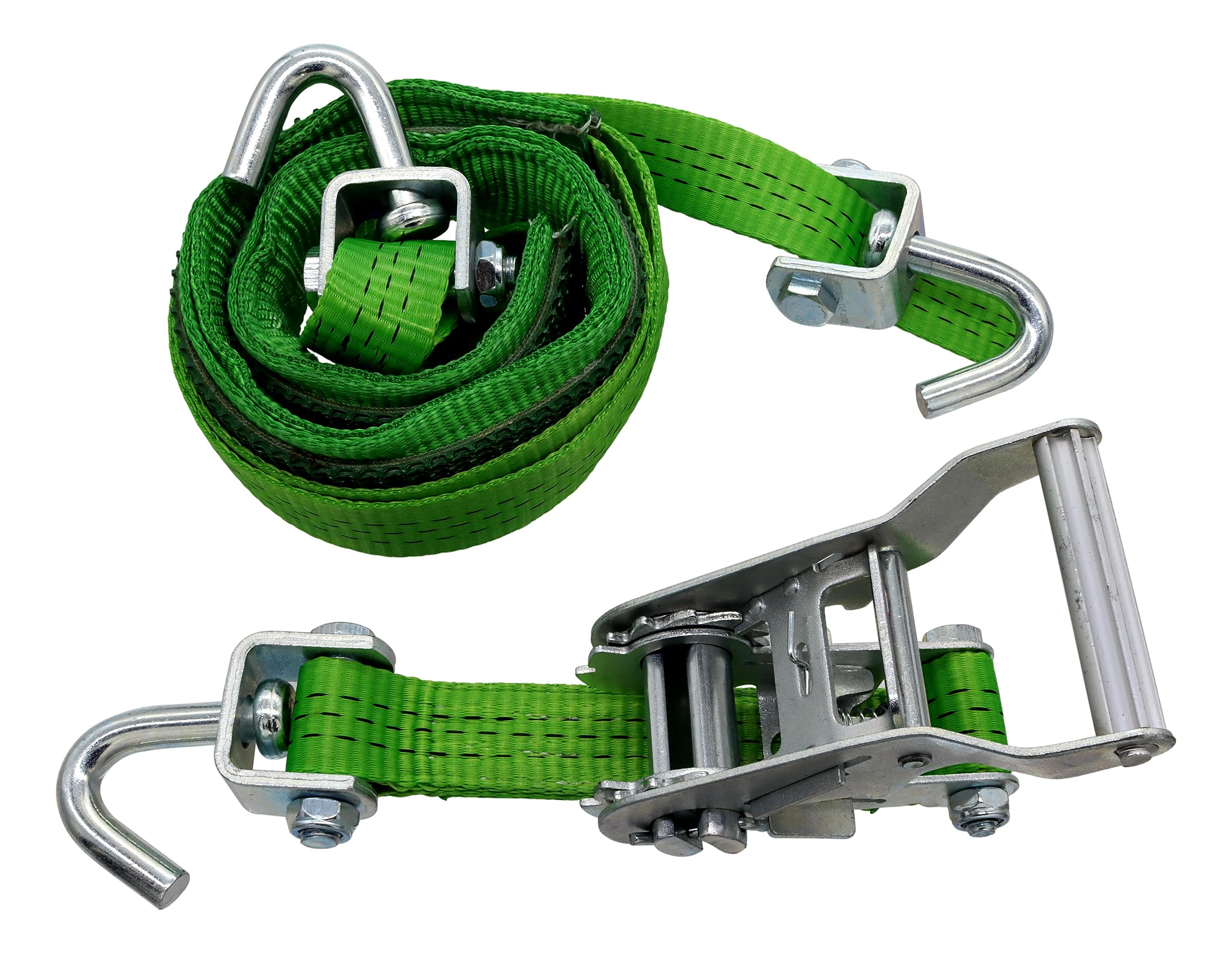 P4U - Correa tensora profesional extrafuerte para automóviles, correa de amarre con trinquete, cinturón de seguridad para el coche, trailer y remolque (4)