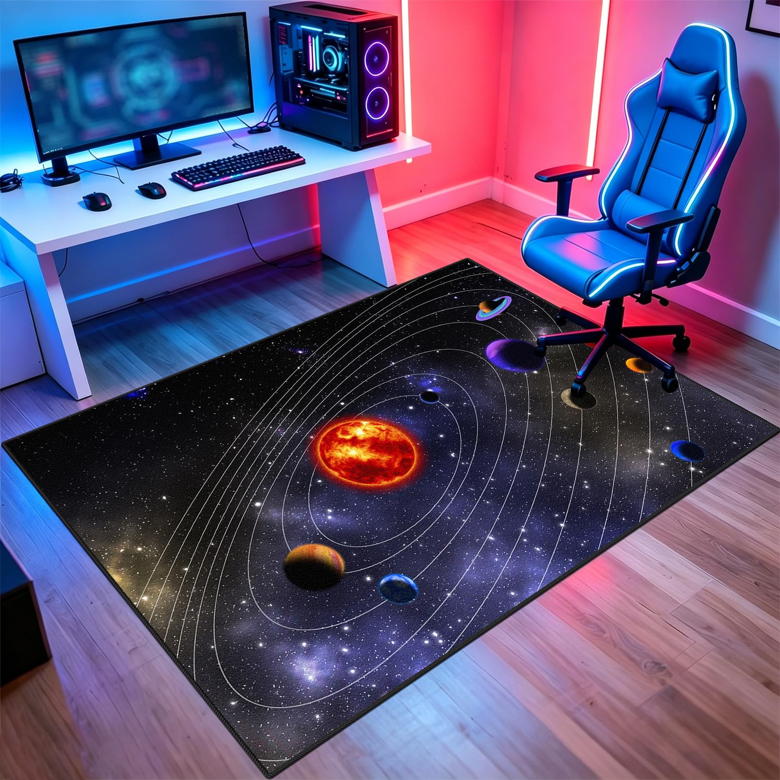 Tapis de Jeu pour Chambre de Garçon 60 x 120 cm, Tapis Chambre Ado, Tapis de jeu gaming pour chambre de garçons, tapis de jeu gaming pour garçons, Tapis de Sol Bureau Tissu, Tapis de Chaise de Jeu