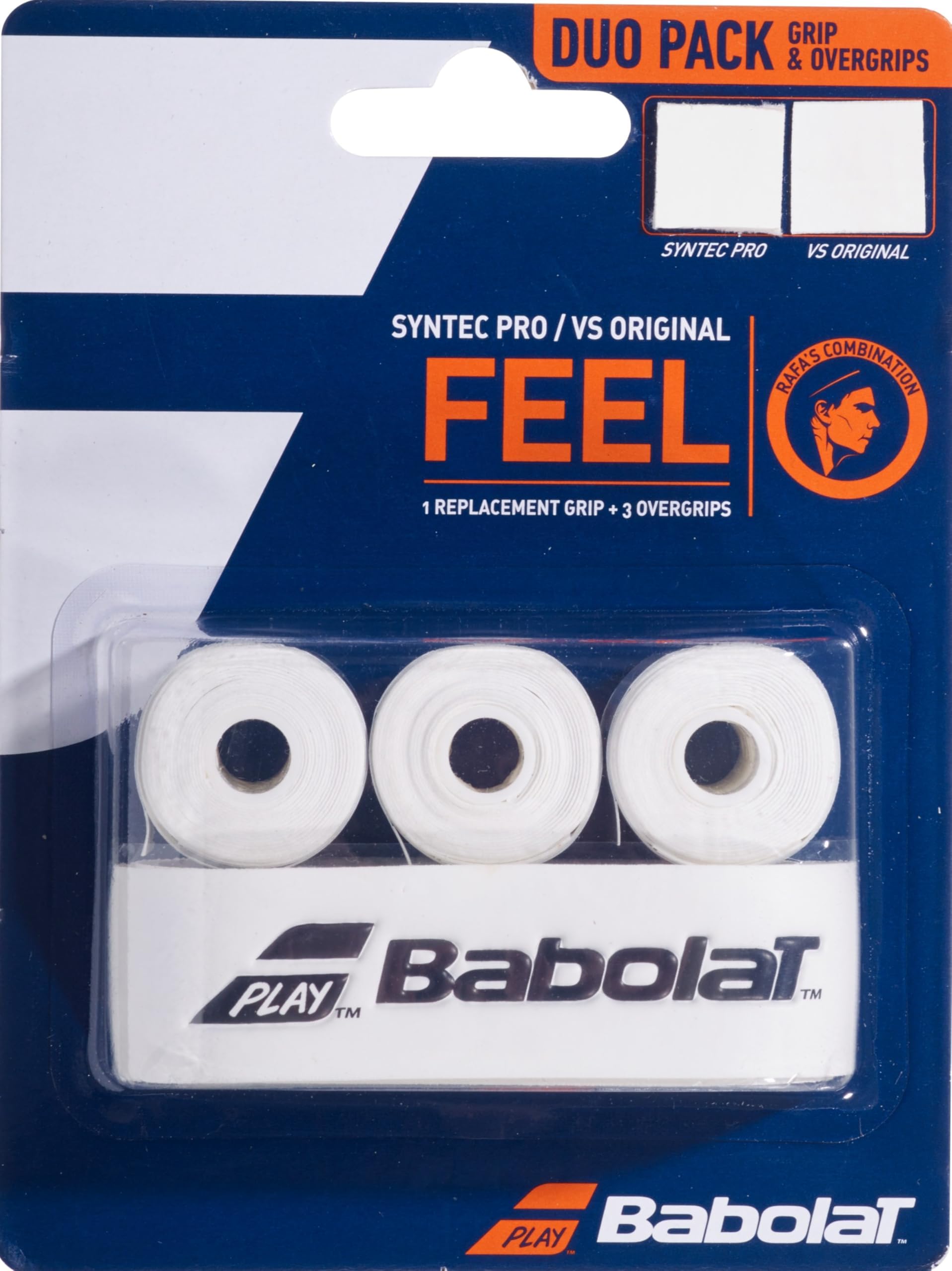 Syntec Pro + Vs Original Tennis Racquet Overgrip 3-Pack