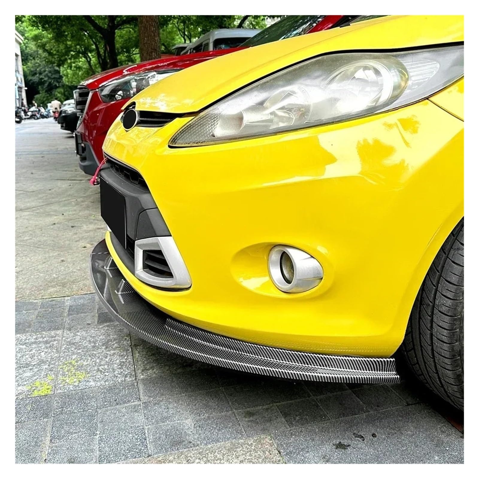 Spoiler frontali per auto Per Ford Per Fiesta MK7 Standard 2008-2012 Paraurti Anteriore Lip Spoiler Diffusore Splitter Body Kit Deflettore Guard Trim Labbro Anteriore Spoilers(Gloss Black)