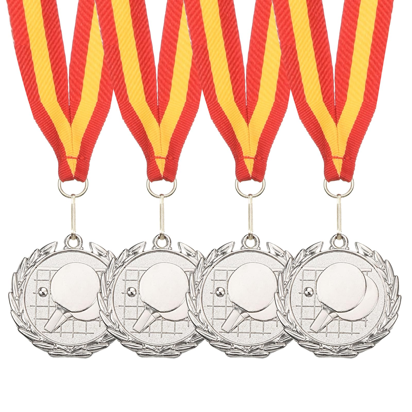 sourcing map Table Tennis Medals, Award Medals with Neck Ribbon for Team Sports Games Competitions Party Favor