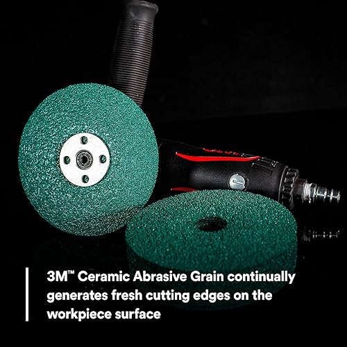 Miniatura 6 de 3M Green Corps - Disco de fibra 36509, abrasivo de cerámica, enlace de resina, corte uniforme, 7 in x 7/8 in, grano 40, 20 discos/bolsa