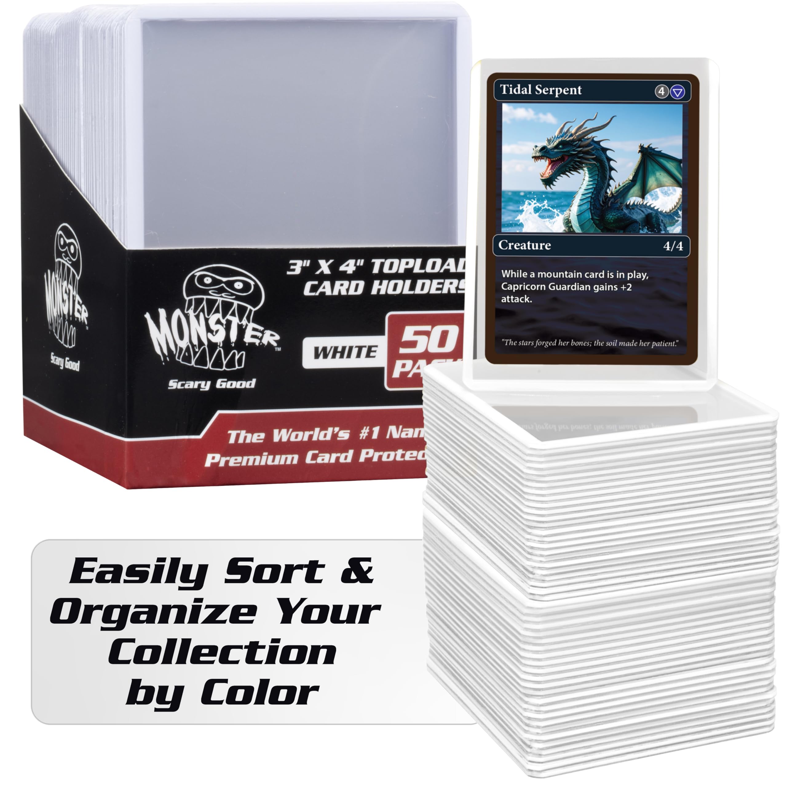 Amazon.com: Monster Protectors Hard Plastic Top Loaders Compatible with  Pokémon Trading Cards (50 Count 3