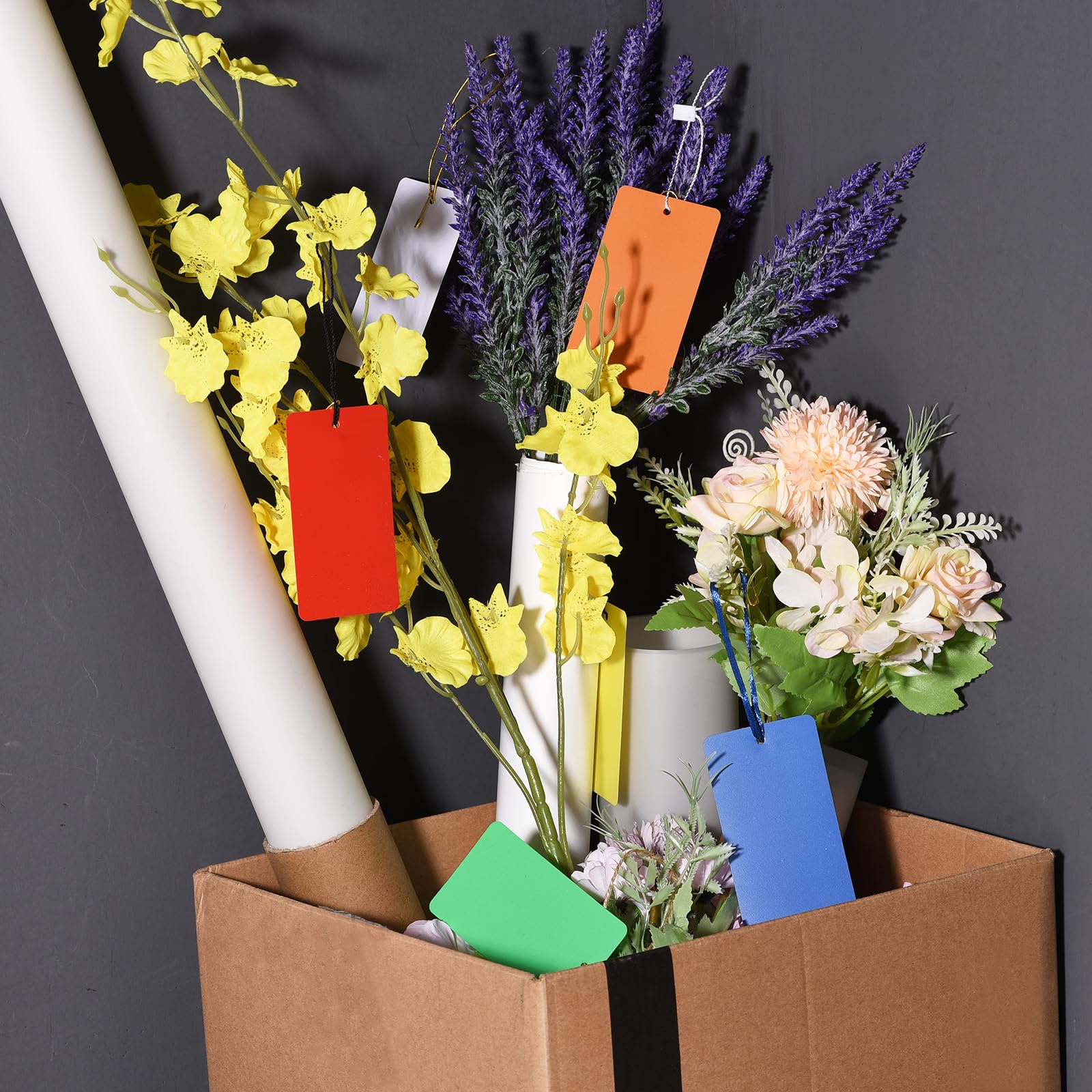 Étiquettes PVC Imperméables – Lot De 100 – 2,5 X 4 Cm – Couleurs Assorties (blanc, Rouge, Jaune, Bleu) – Pour Marquage Extérieur, Valises, Matériel - 10