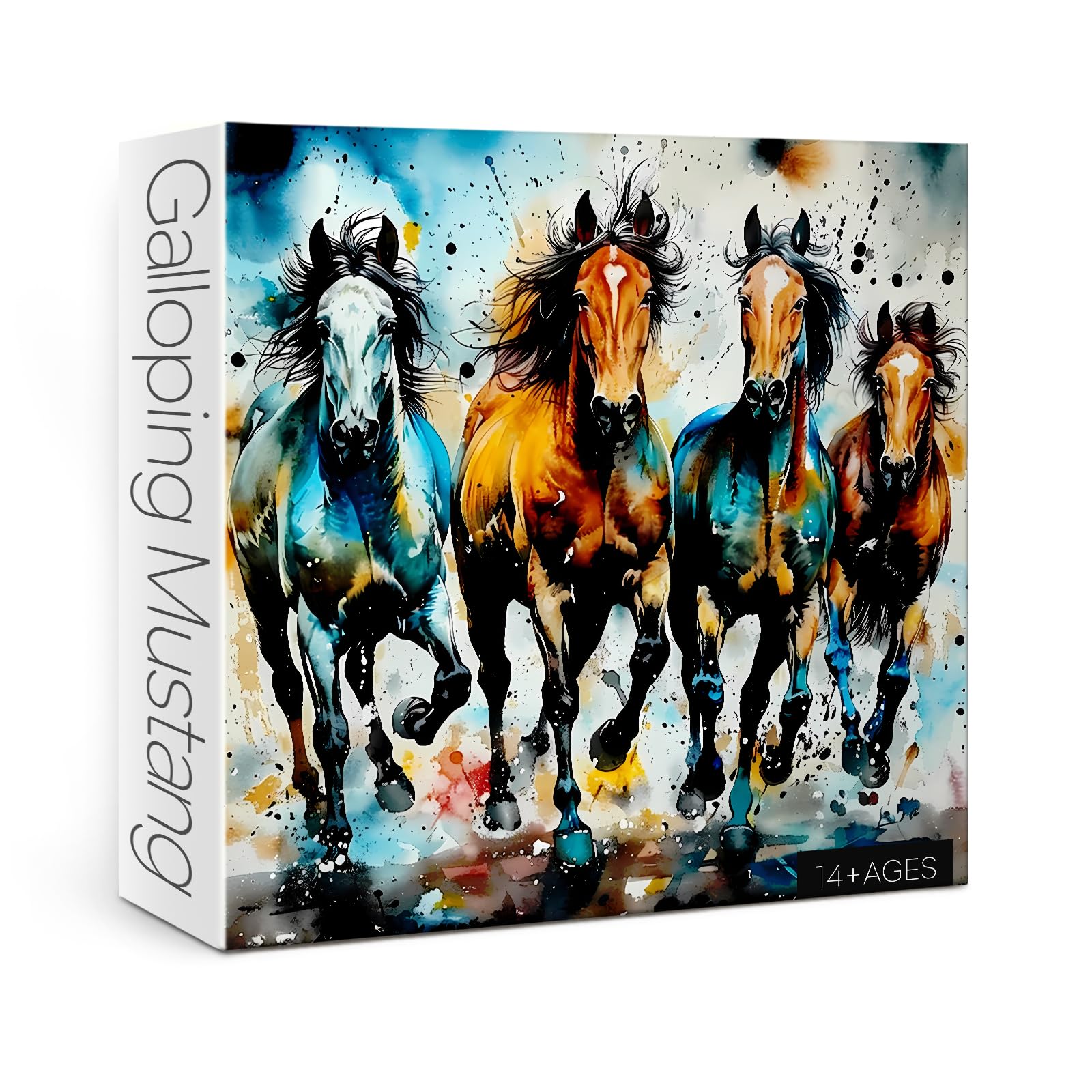 Vintage Horse Puzzles for Adults 1000 Pieces, Colorful Art Animal Painting Jigsaw Puzzles, Funny Hard Challenging Aesthetic Puzzle