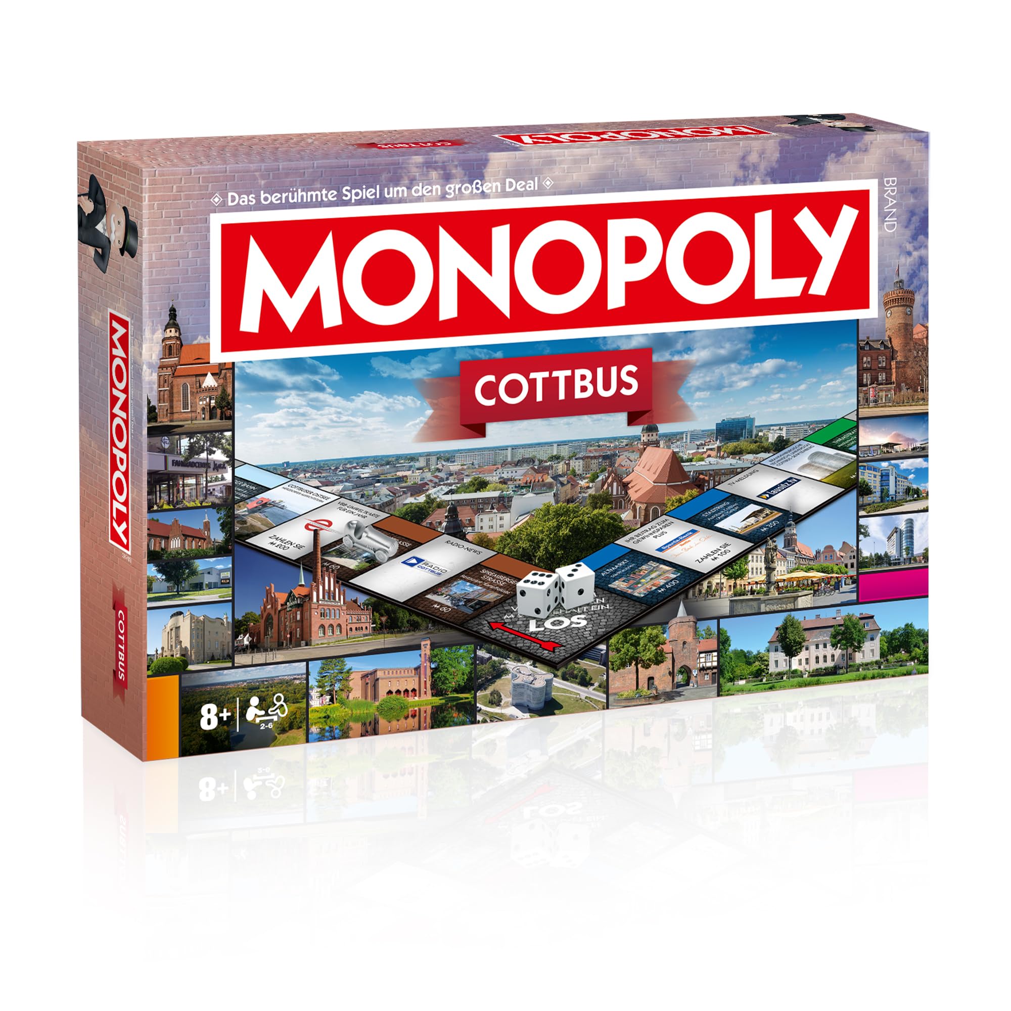Monopoly Cottbus – Stadt-Edition von Winning Moves | Brettspiel mit Cottbus-Straßen & Sehenswürdigkeiten | Familienspiel für 2–6 Personen ab 8 Jahren | Geschenkidee & Souvenir
