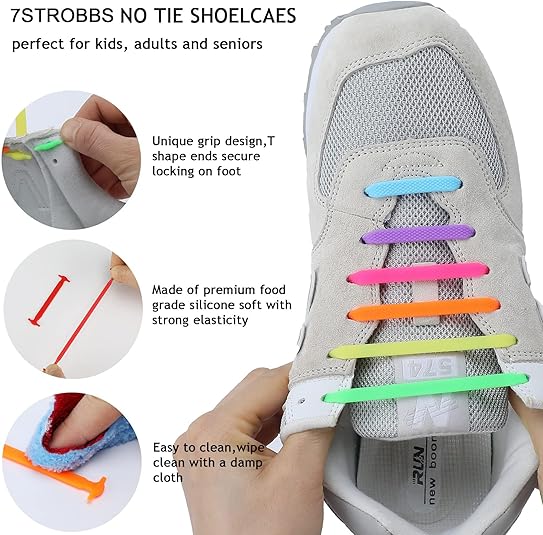 Lacets élastiques En Silicone Sans Nœud - Pour Adultes Et Enfants, Multiples Couleurs, étanches Et Confortables