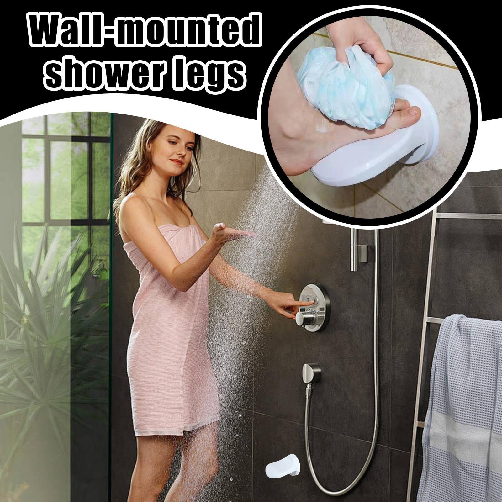 Reposapiés para afeitarse las piernas, reposapiés de PVC con ventosa para pared, reposapiés compacto para ahorrar espacio para baño, ducha, dormitorio, apartamento