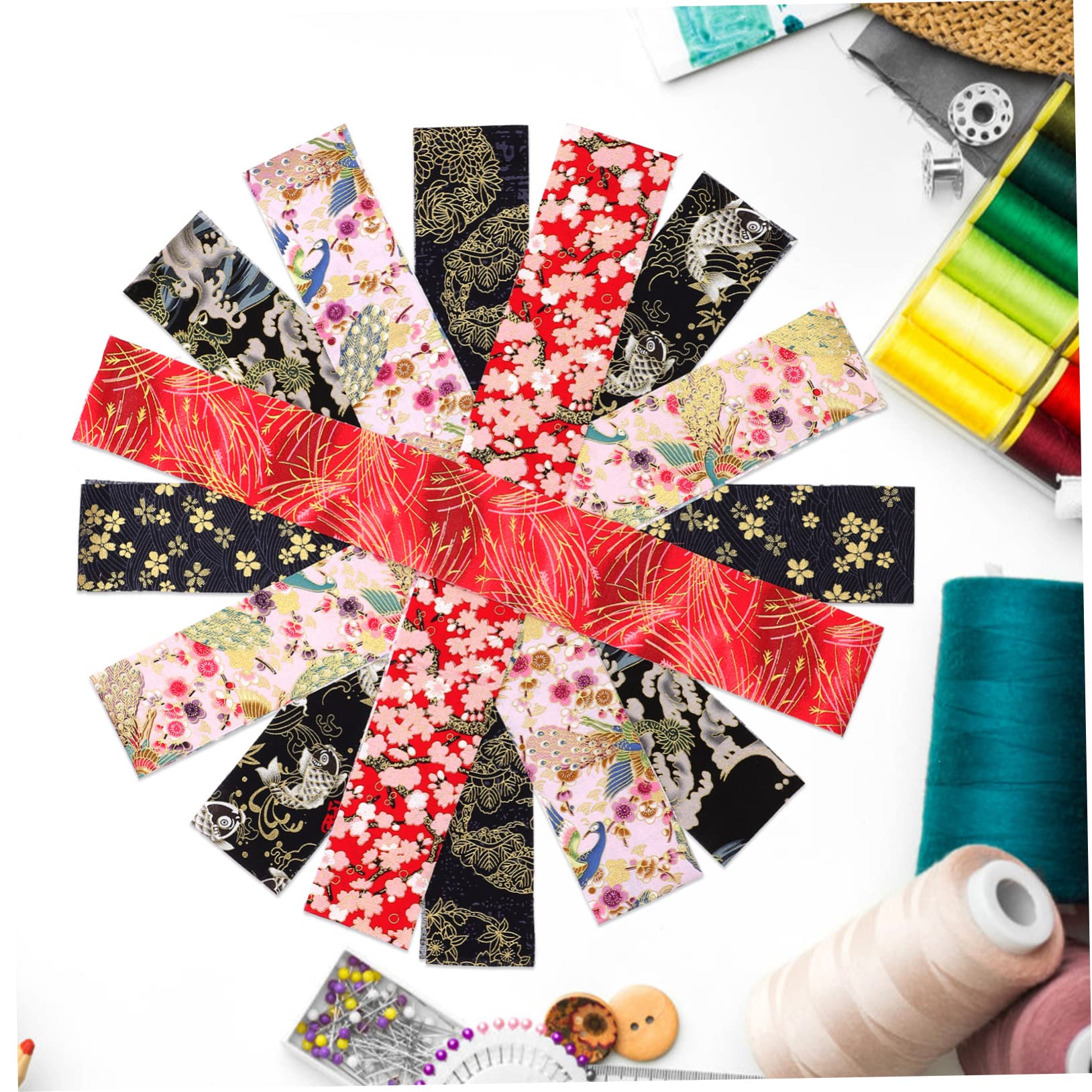 40blätter Baumwollstoffstreifen Patchwork Stoffpaket Quiltstoffe Nähstoffe zum Selbermachen Stoffbögen für Kleidung Taschen und Haarschmuck