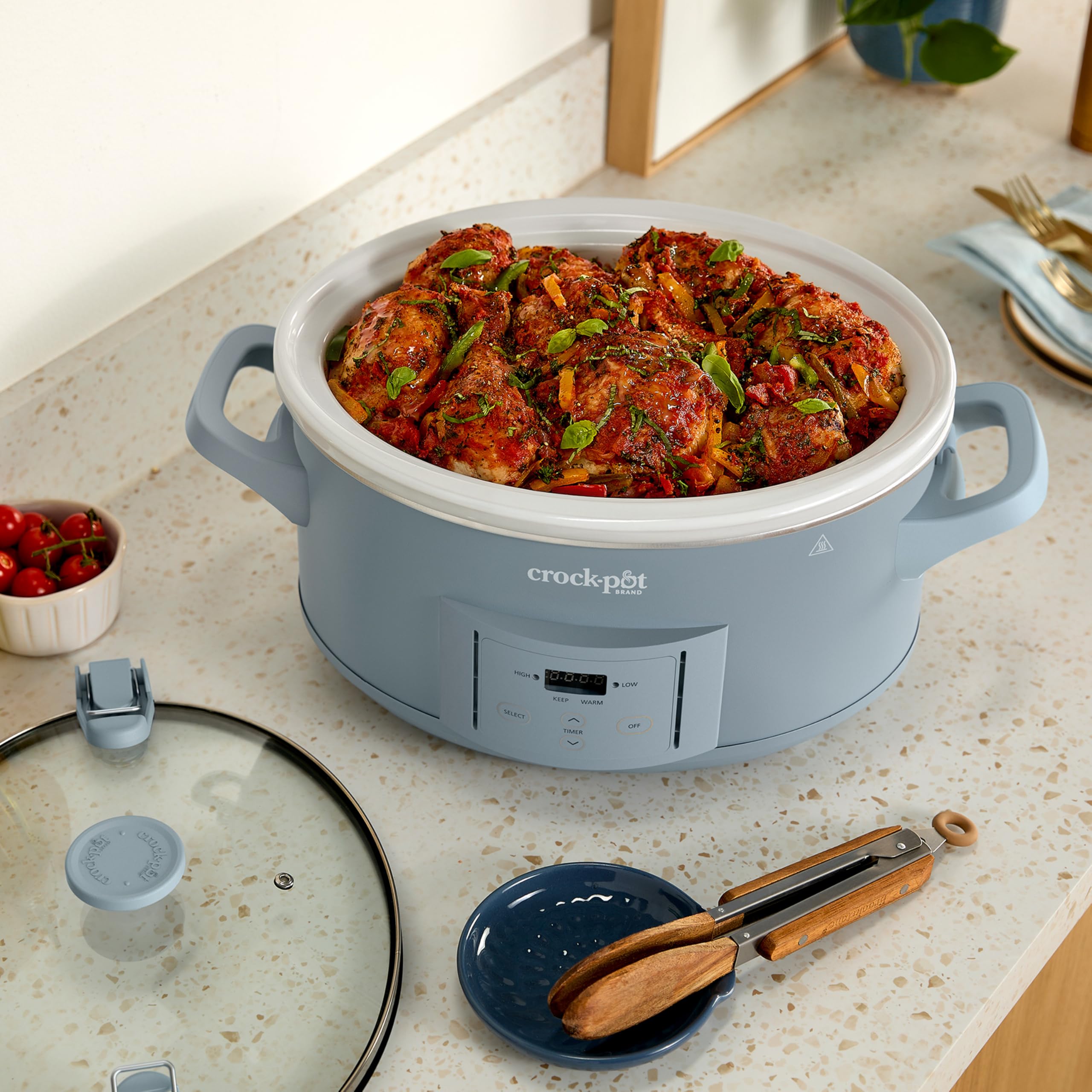 Crock-Pot Design Series - Pentola lenta programmabile, 2,7 l, colore: blu foschia mattutina