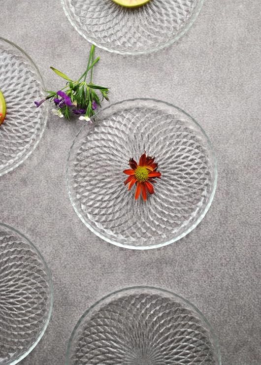 Cam Mini Tatlı Pasta Tabağı 16 Cm Sunumluk Tabak