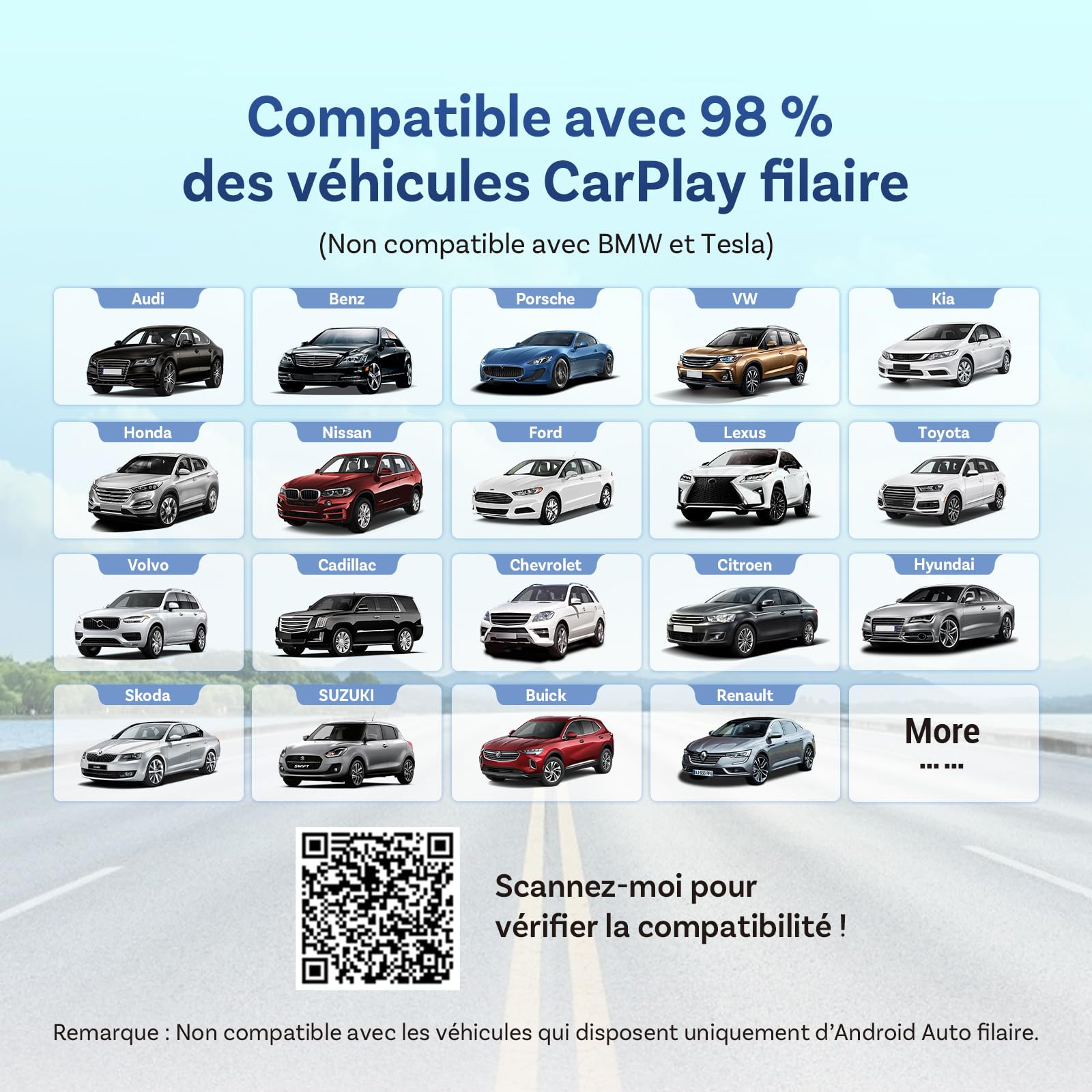 OTTOCAST Play2Video Ultra avec télécommande, 2026 Adaptateur sans Fil CarPlay & Android Auto avec Netflix/Youtube/IPTV/Prime Video intégrés, Android 12.0 AI boîtier pour Voitures avec CarPlay Filaire