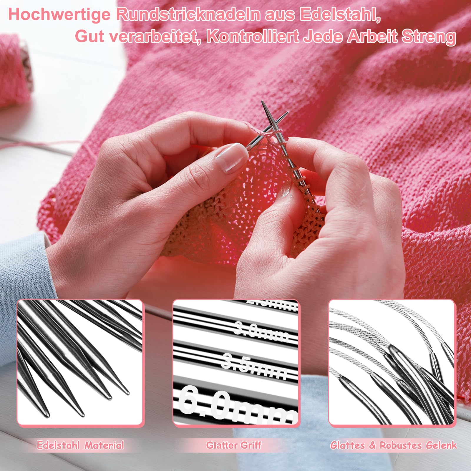 Accessori Maglia Set Ferri Da Maglia Circolari In Acciaio