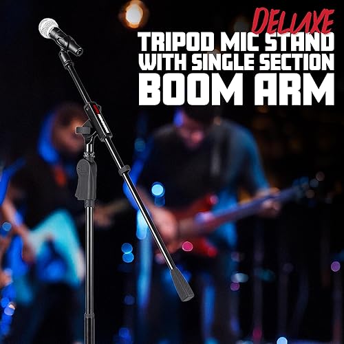 Miniatura 7 de Gator Frameworks Soporte de micrófono de trípode de lujo con ajuste de altura de embrague y brazo de pluma de sección única (GFW-MIC-2110)