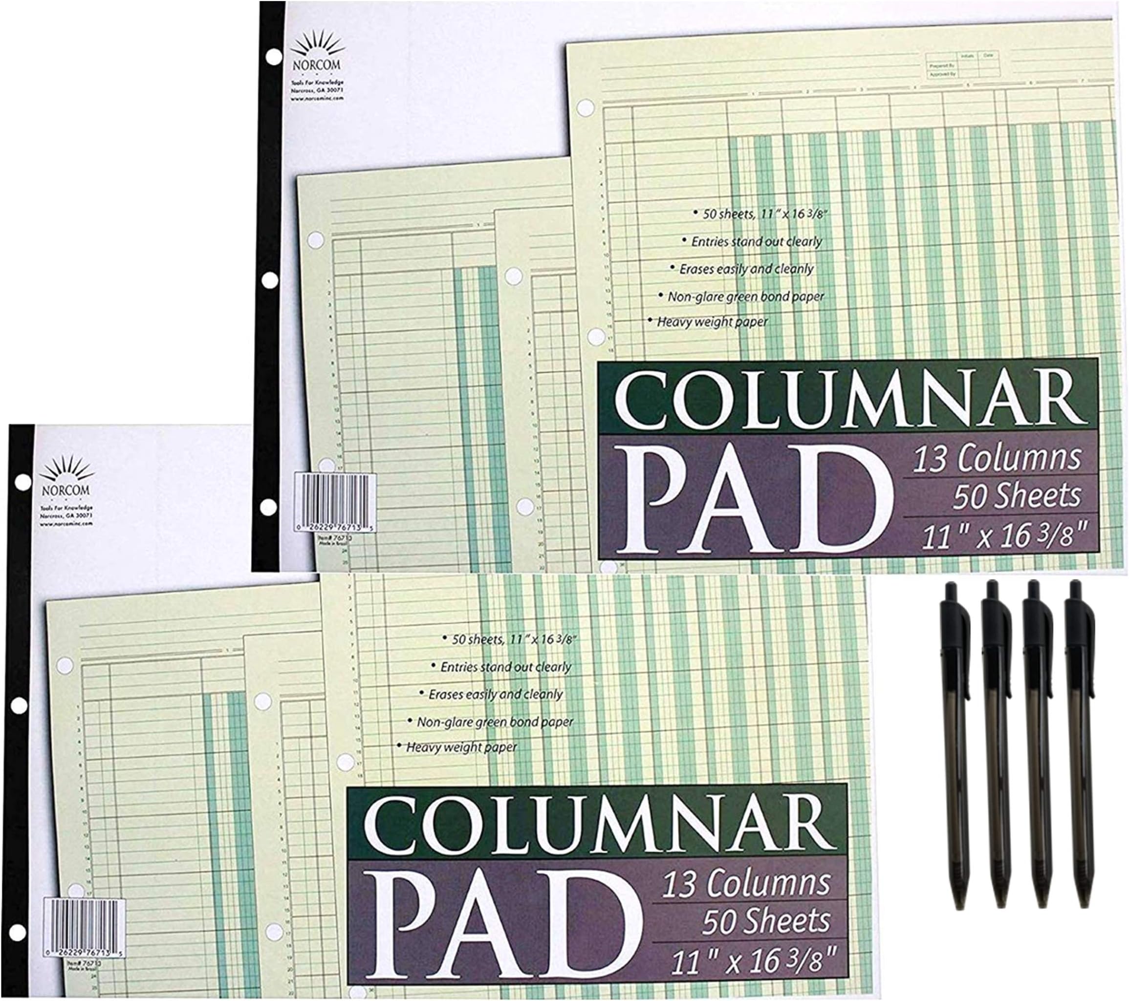 Wilson Jones Columnar Pad, ColumnWrite, 11" x 163/8 , 12