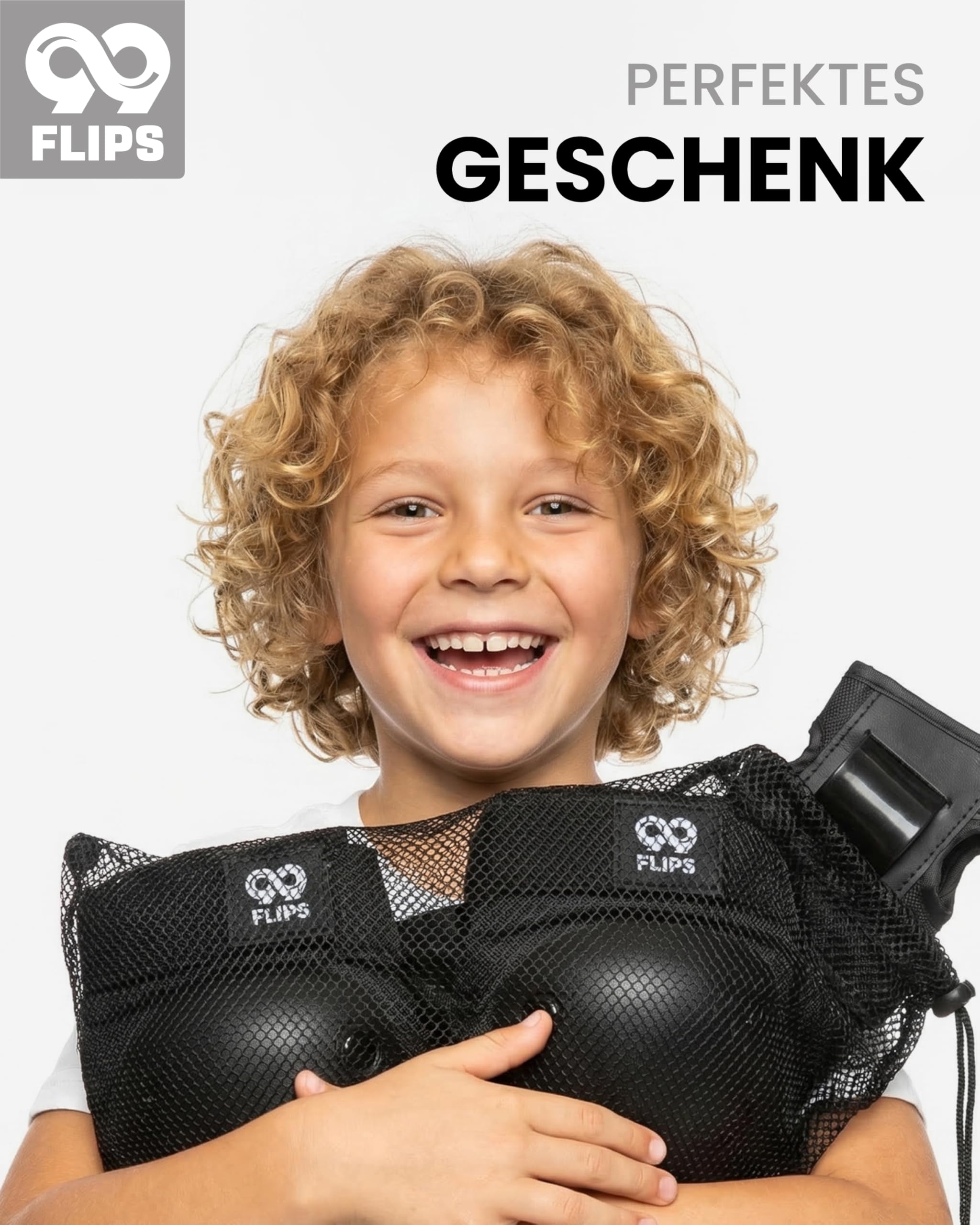 99FLIPS Schoner Inliner Kinder Knieschoner Kinder - Inliner Schoner Set - Schutzausrüstung - Knie und Ellenbogenschützer - SLIDE - Größe SM SCHWARZ - Knieschützer Skateboard, Scooter, Rollschuhe