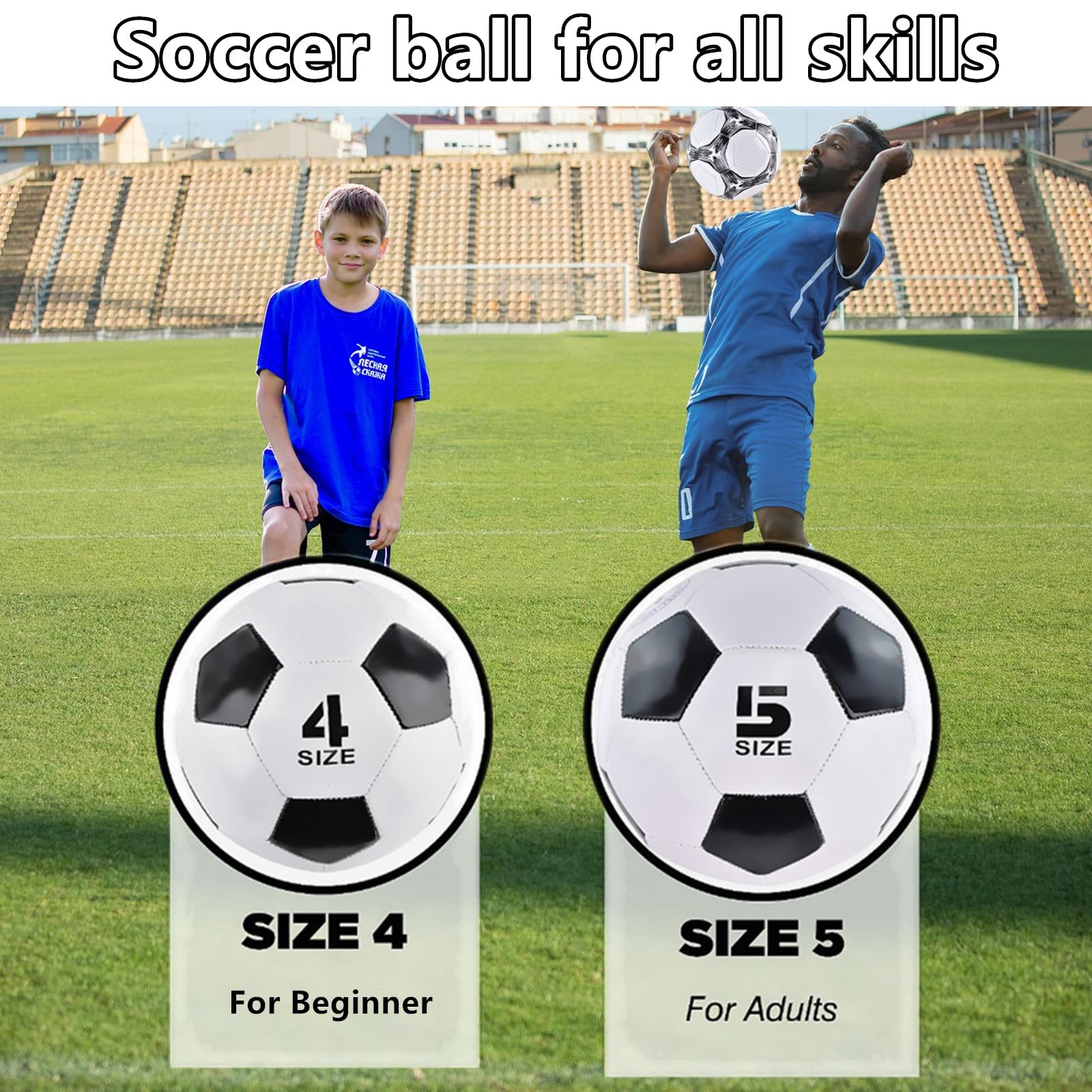 Balones de fútbol clásicos desinflados tamaño 4/5 con bomba y bolsa de malla para interiores y exteriores, práctica de entrenamiento, deporte a granel, regalo para adolescentes y adultos