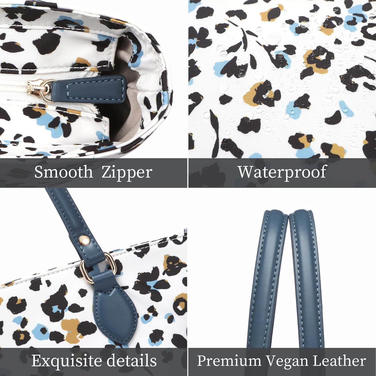 Tote bags for women, tote purse, nylon tote bag, with zipper and pockets, waterproof - Image 5