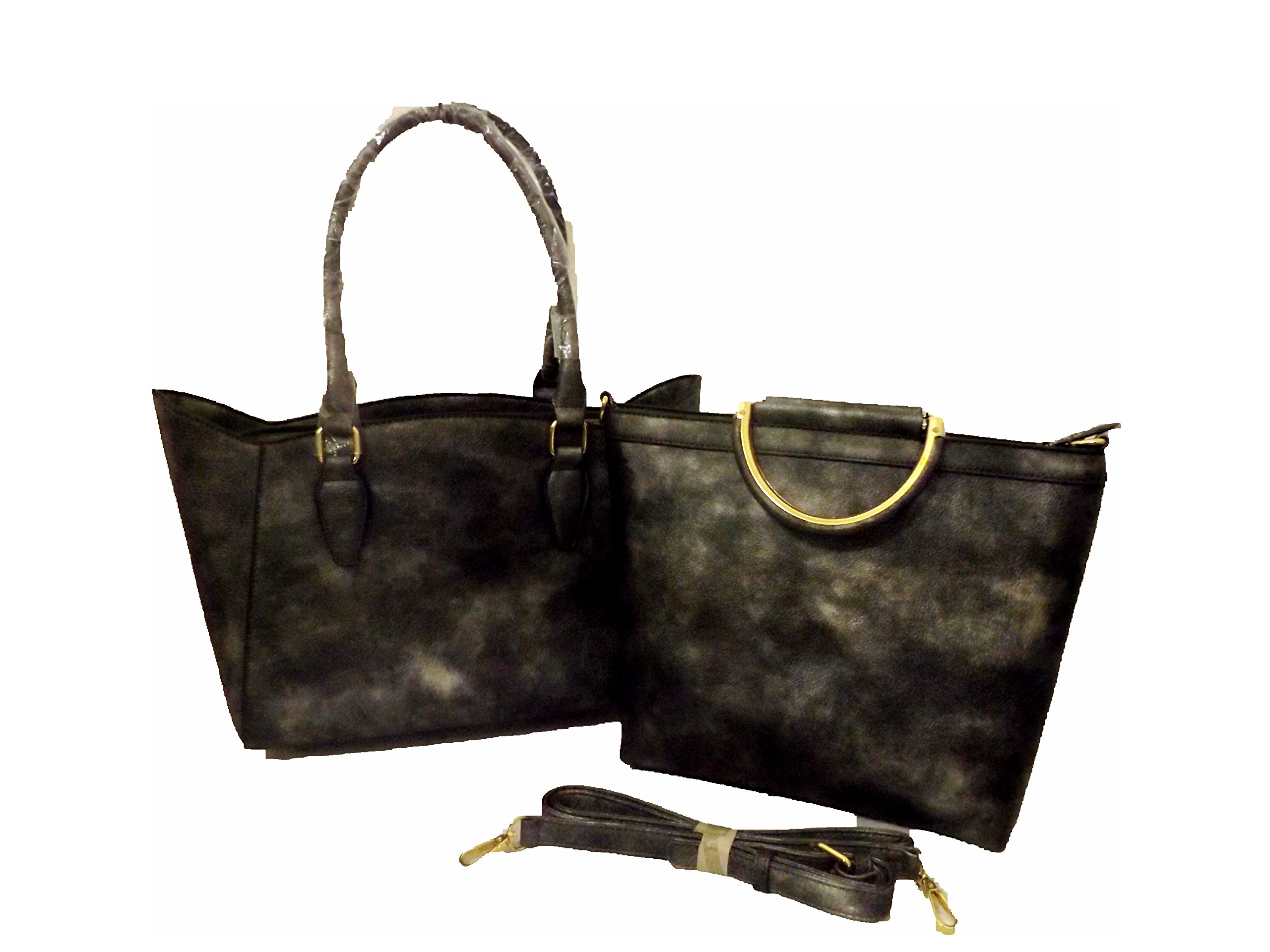 VIETAPurse and Messenger Bag Color Wash Black Pewter Gray