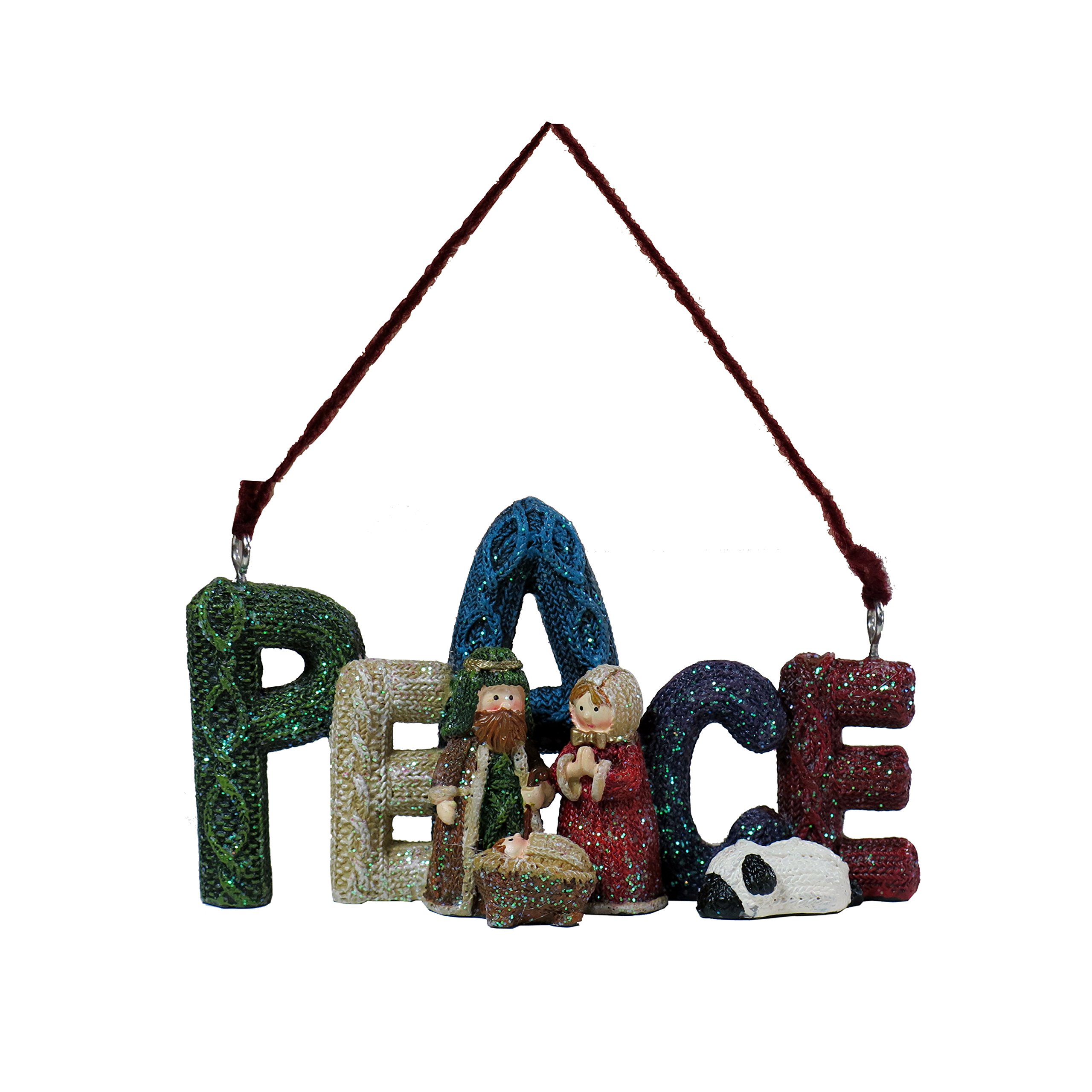 Crazy lin Colourful Resin Letter Word Wedding Easter Home Pendant Kids Room Decoration (PEACE)