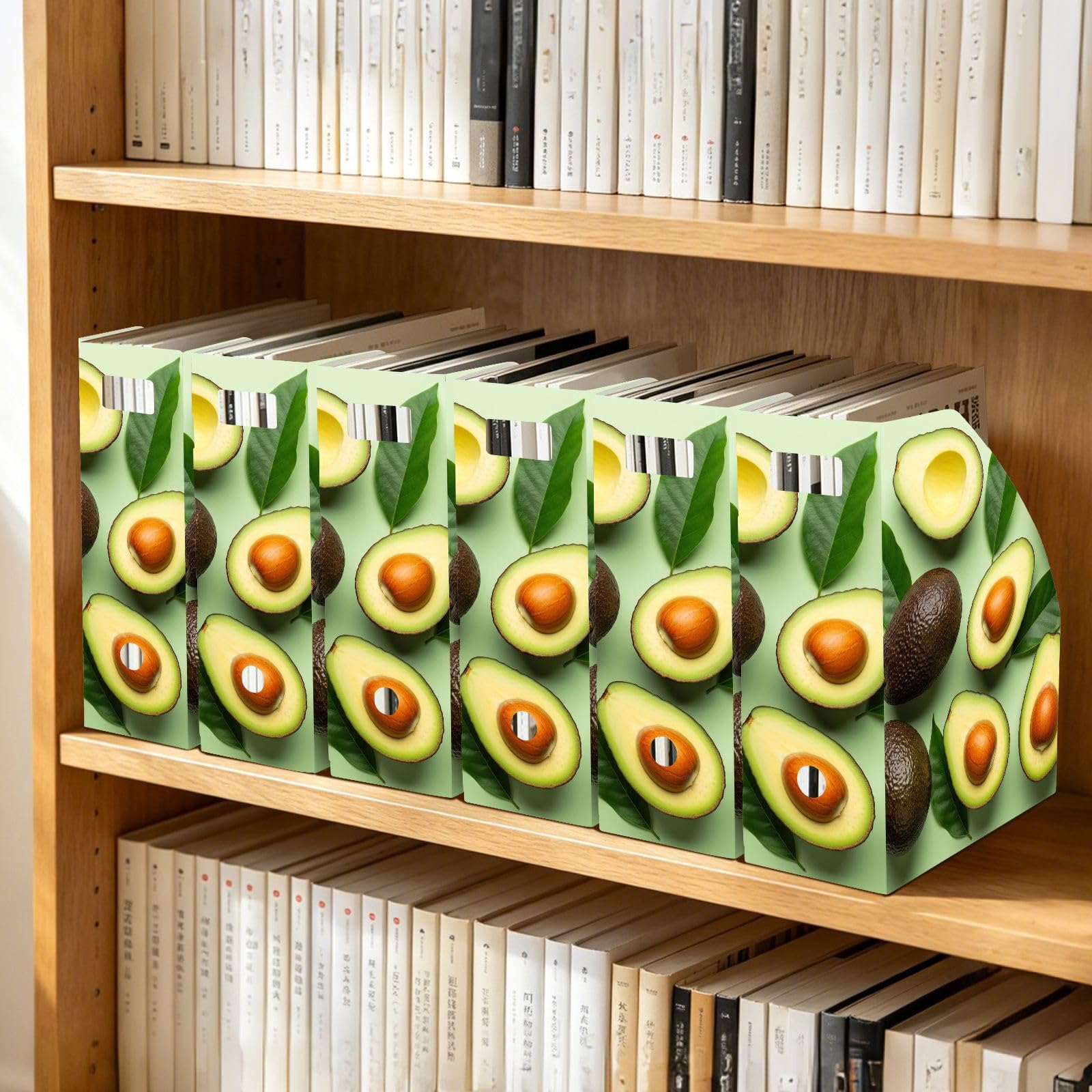 Faltbarer Zeitschriftensammler, Cartoon-Avocado-Grün
