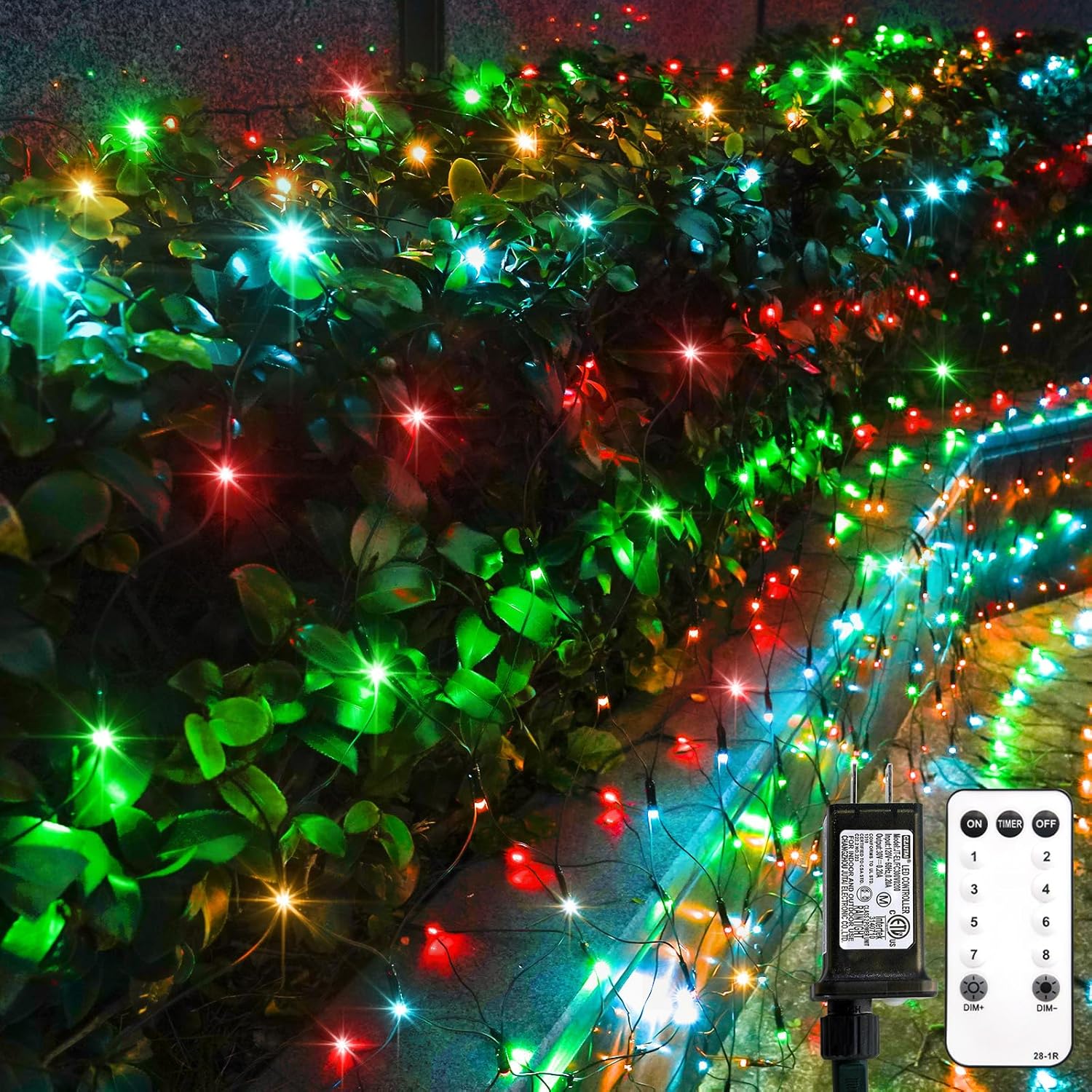 suddus 360 LED Christmas Net Lights, Net Lights Outdoor Mesh Lights,12ft x 5ft String Lights with Remote Waterproof Connectable Green Wire for Bushes, Hedge, Trees, Fence, Multicolor suddus 360 LED Christmas Net Lights, Net Lights Outdoor Mesh Lights,12ft x 5ft String Lights with Remote Waterproof Connectable Green Wire for Bushes, Hedge, Trees, Fence, Multicolor