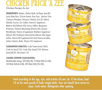 Weruva Cats in the Kitchen, Chicken Frick 'A Zee with Chicken Au Jus Cat Food, 6oz Can (Pack of 24)