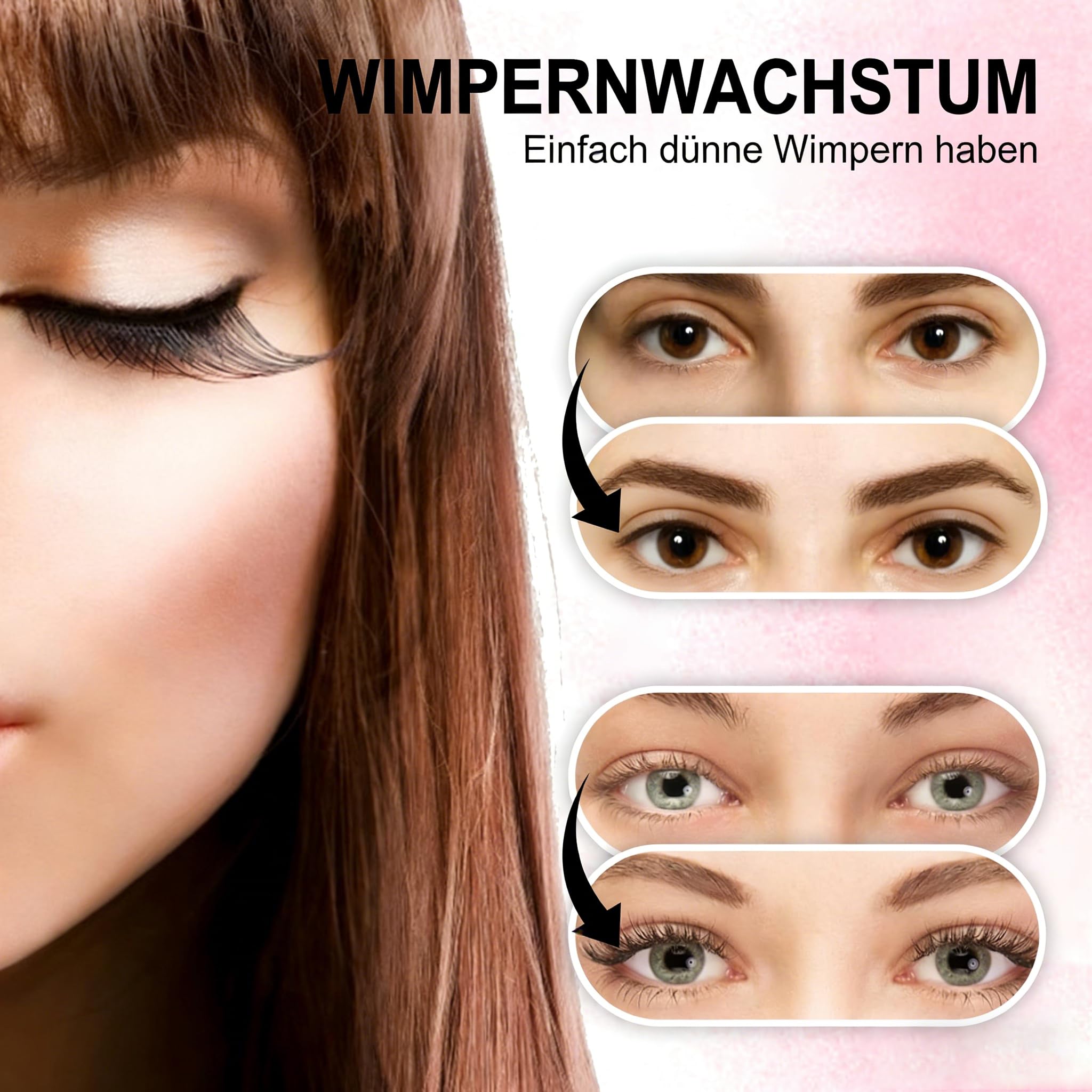 Lashcare Natürliches Wimpernserum ohne Hormone - Für schnelleres Wimpernwachstum, Intensiv längere & dichtere Wimpern - Pflegendes Lash Serum