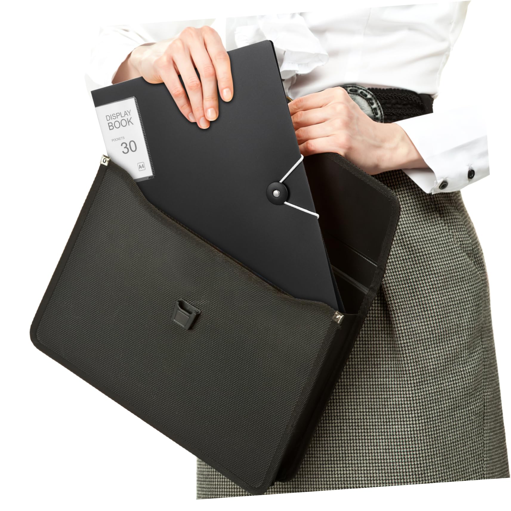 Lurrose 5 Stück Portfolio Ordner mit Klarsichthüllen aus Pp Große Kapazität Elastisches Band Inkl 10 Aufkleber für Büro und Persönliche Dokumentenorganisation